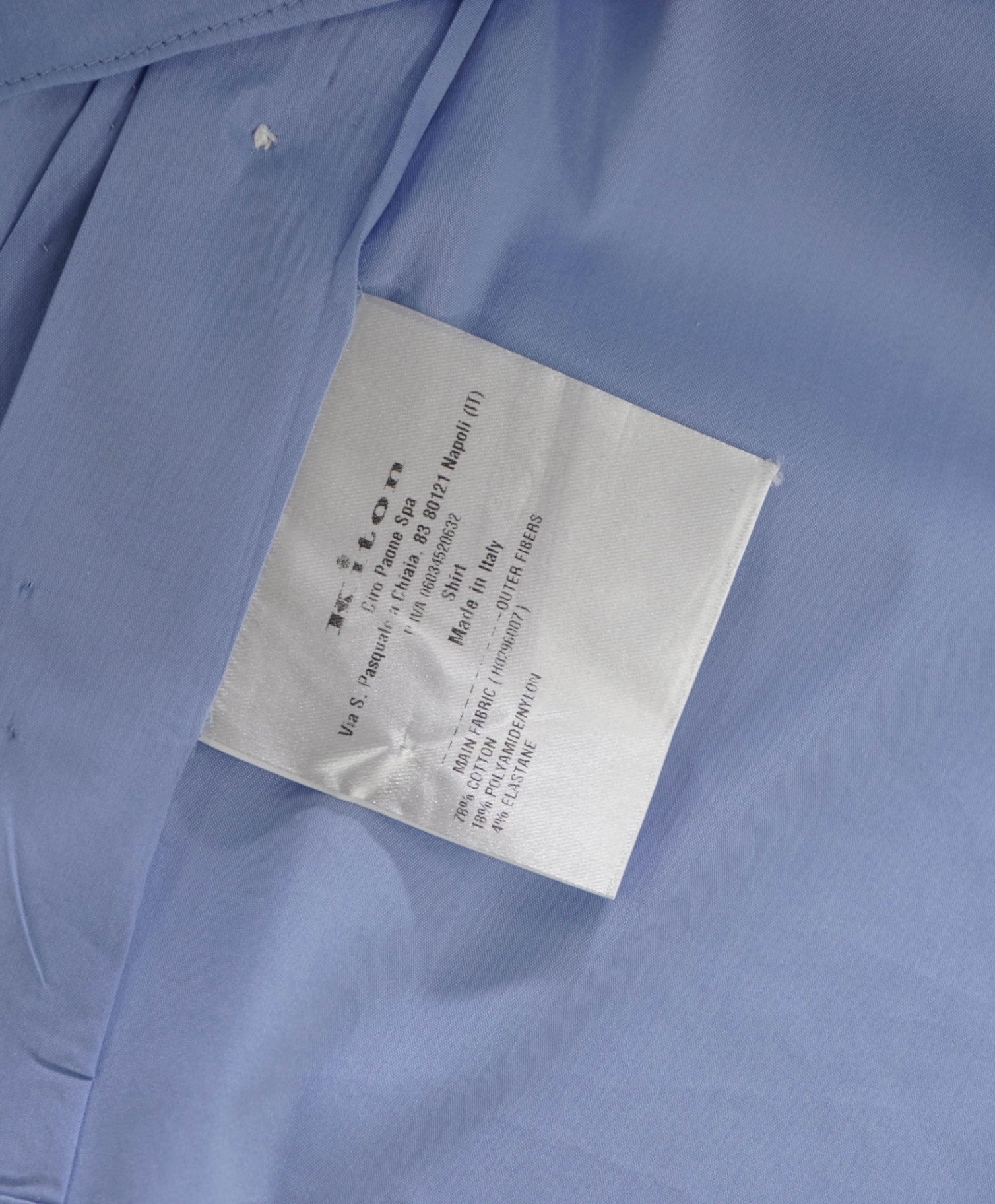 $875 KITON - Cotton Solid Blue Shirt - 17.5