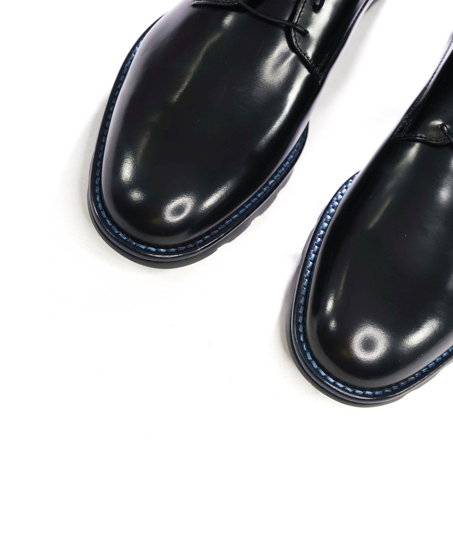 $650 Z ZEGNA - Black Leather Derby - US 9.5 (8.5UK)