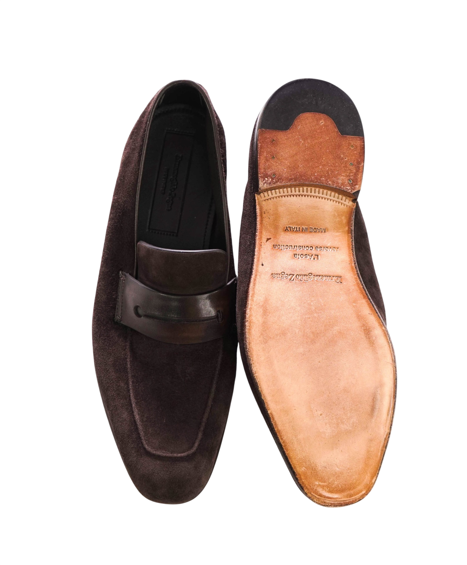 $960 ZEGNA - Brown ASOLA Suede/Leather Loafers - US 6 (5UK)