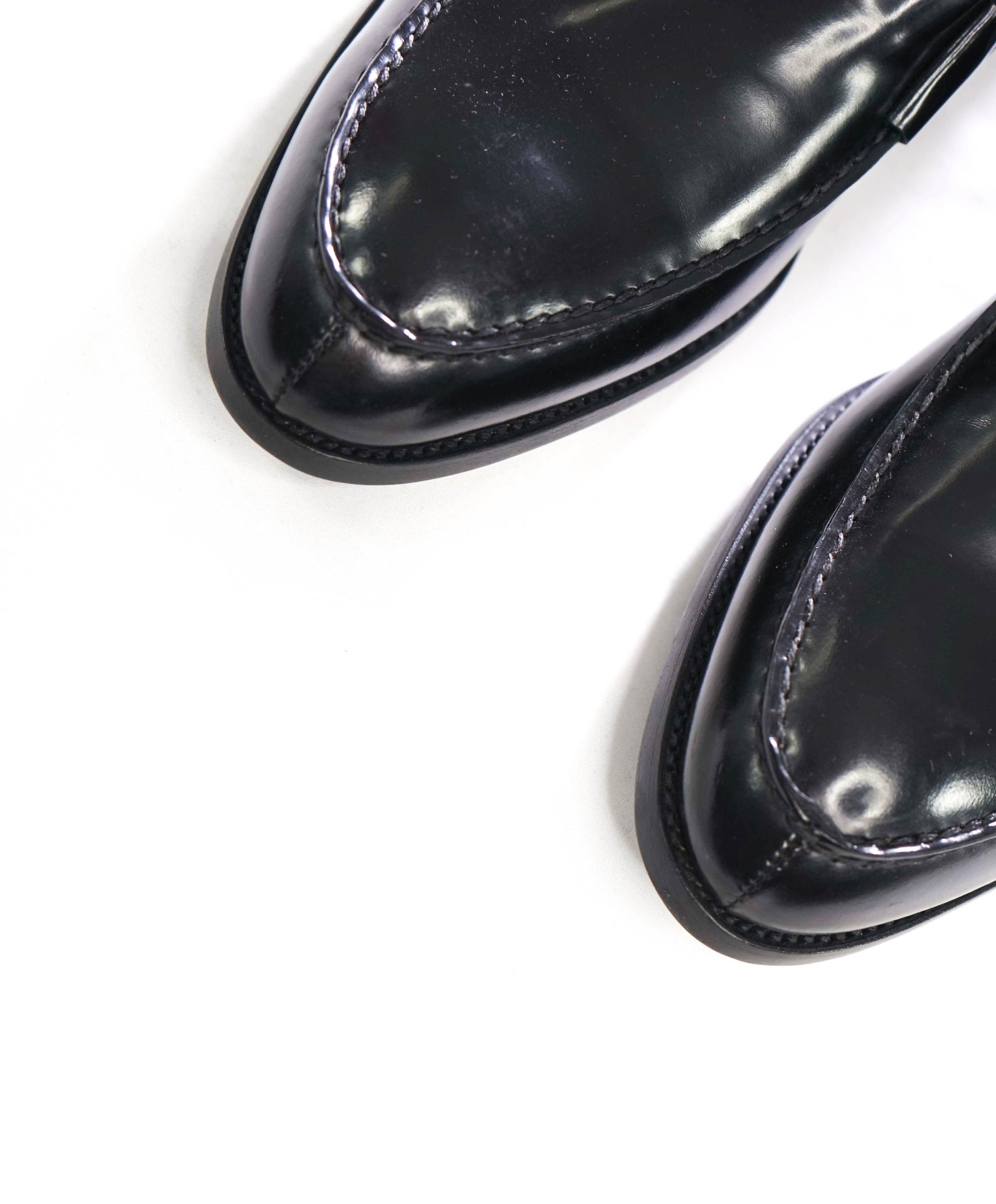 $1,290 PRADA - Black Sleek Leather Loafers - US 10 (9UK)