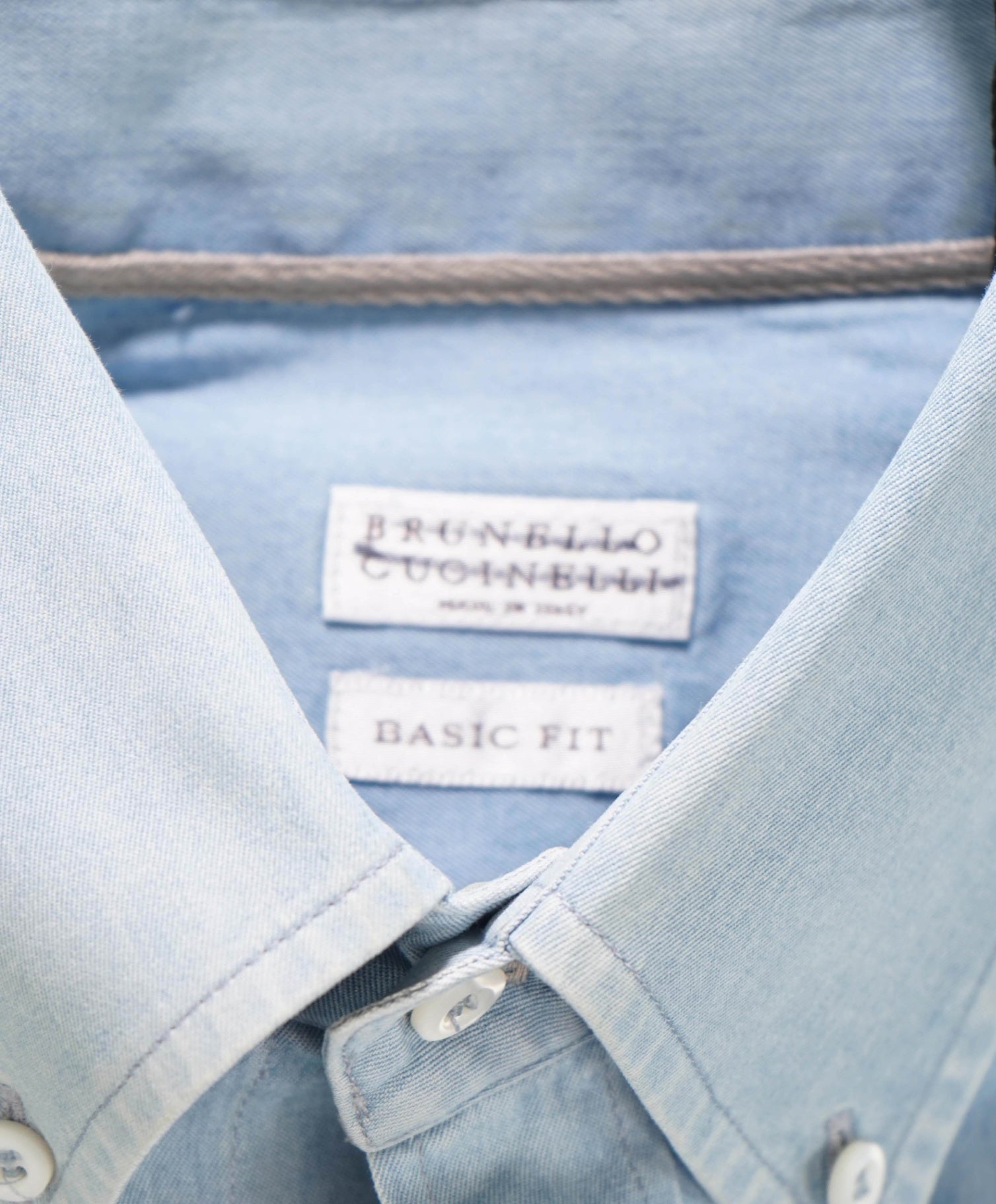 $830 BRUNELLO CUCINELLI - Washed Denim Light Blue Shirt - S