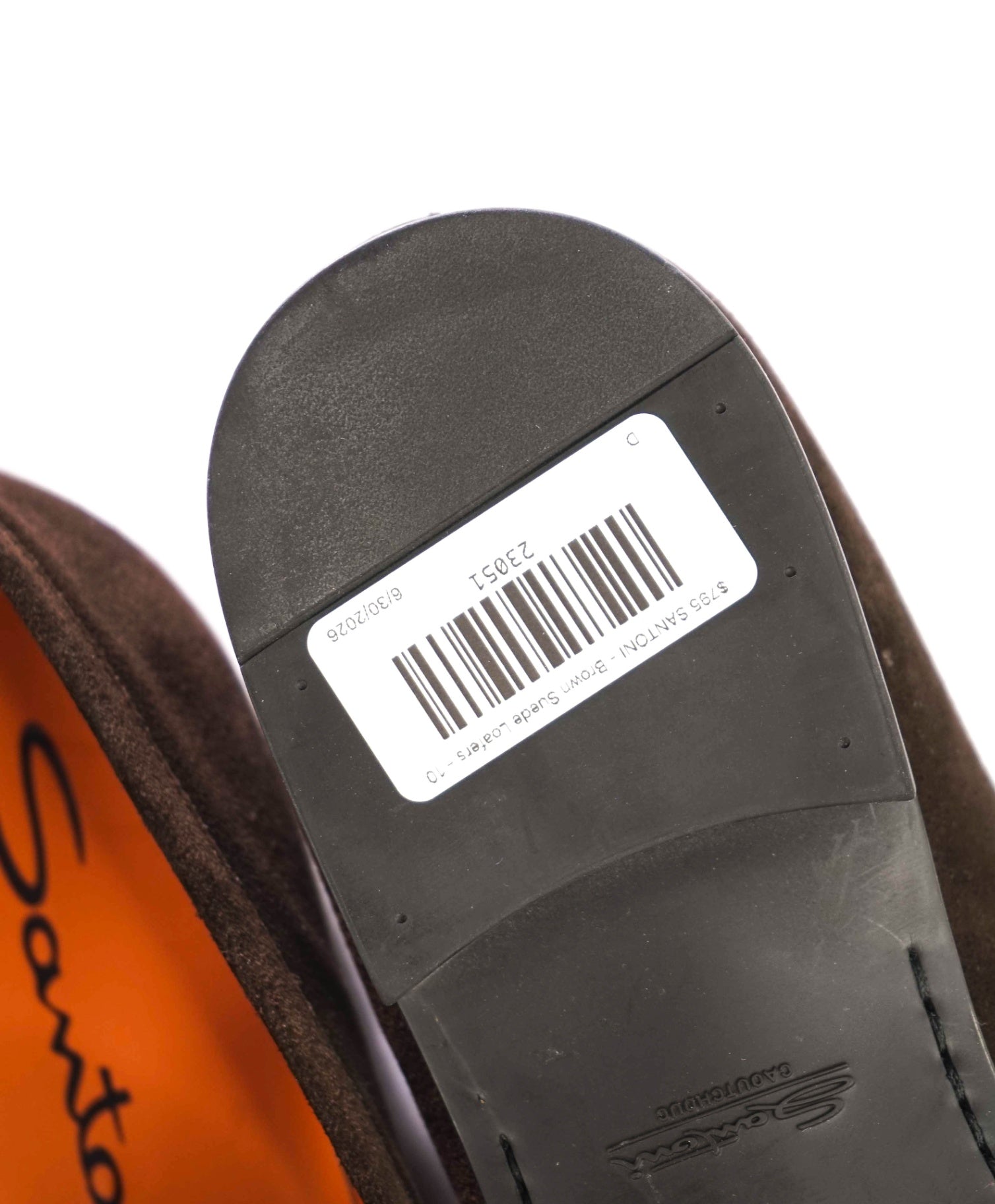 $795 SANTONI - Brown Suede Penny Loafers - 10