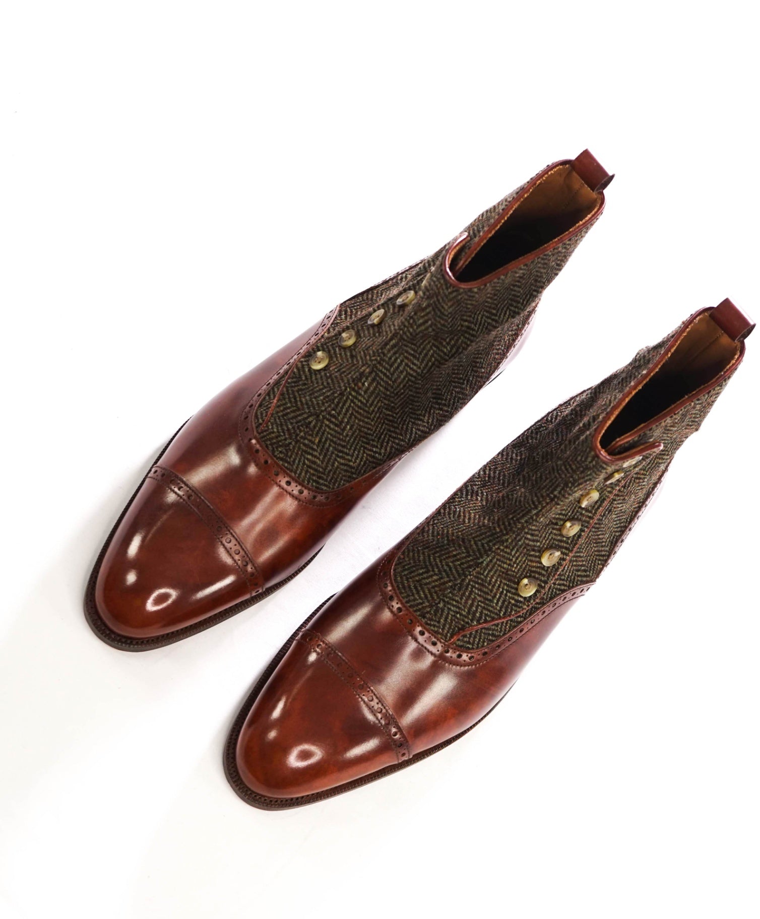 $800  J. FITZPATRICK - Tweed "PUYALLUP" Boots - US 12 (11UK)
