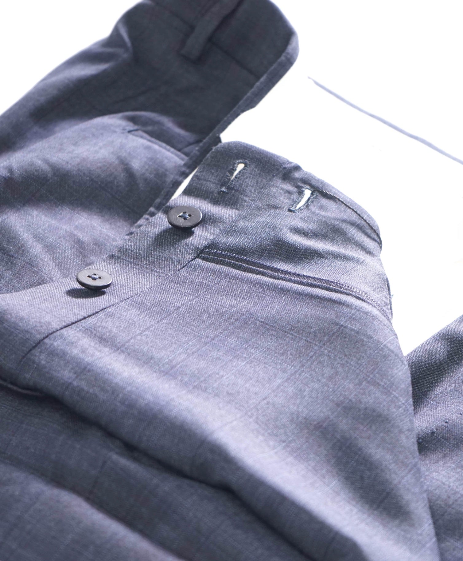 $795 ISAIA - Navy Blue Plaid Wool Pants - 38W