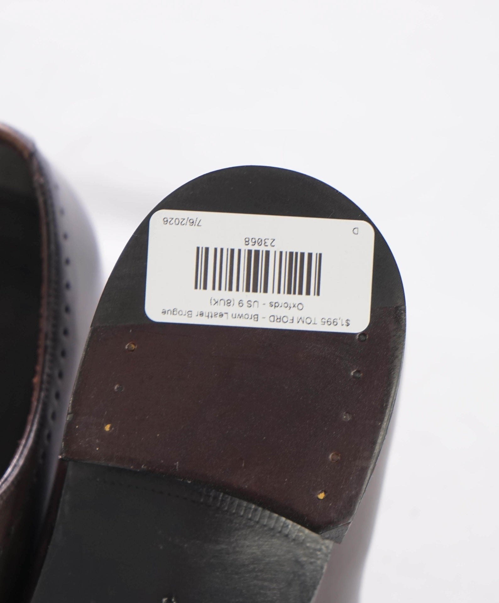 $1,995 TOM FORD - Brown Leather Brogue Oxfords - US 9 (8UK)