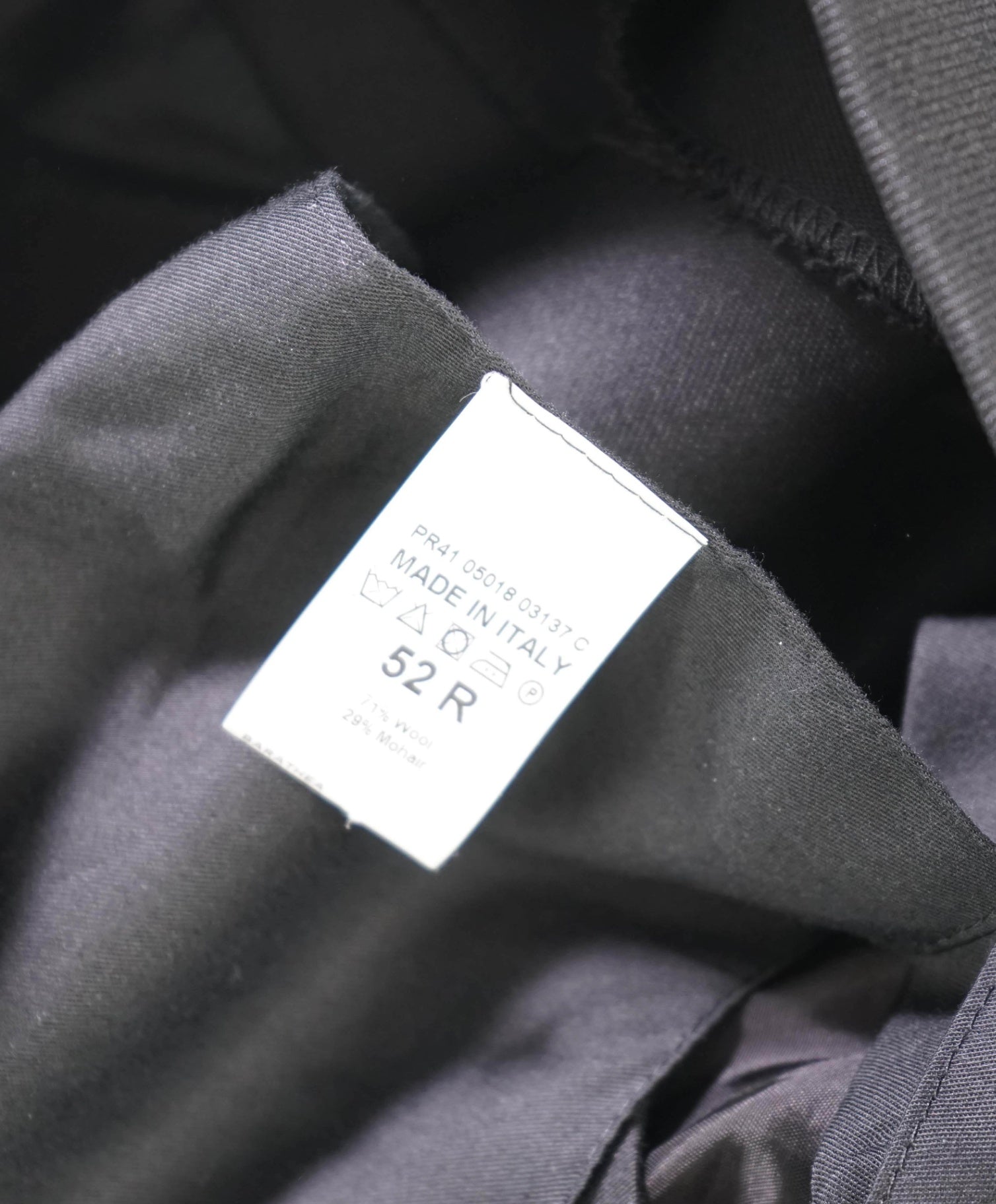 $995 ISAIA - Black Wool/Mohair Tuxedo Pants - 35W
