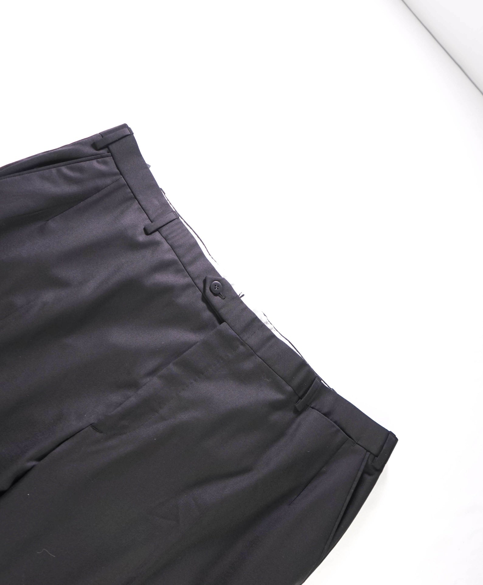 $1,295 BRIONI - Black Wool Tuxedo Pants - 41W