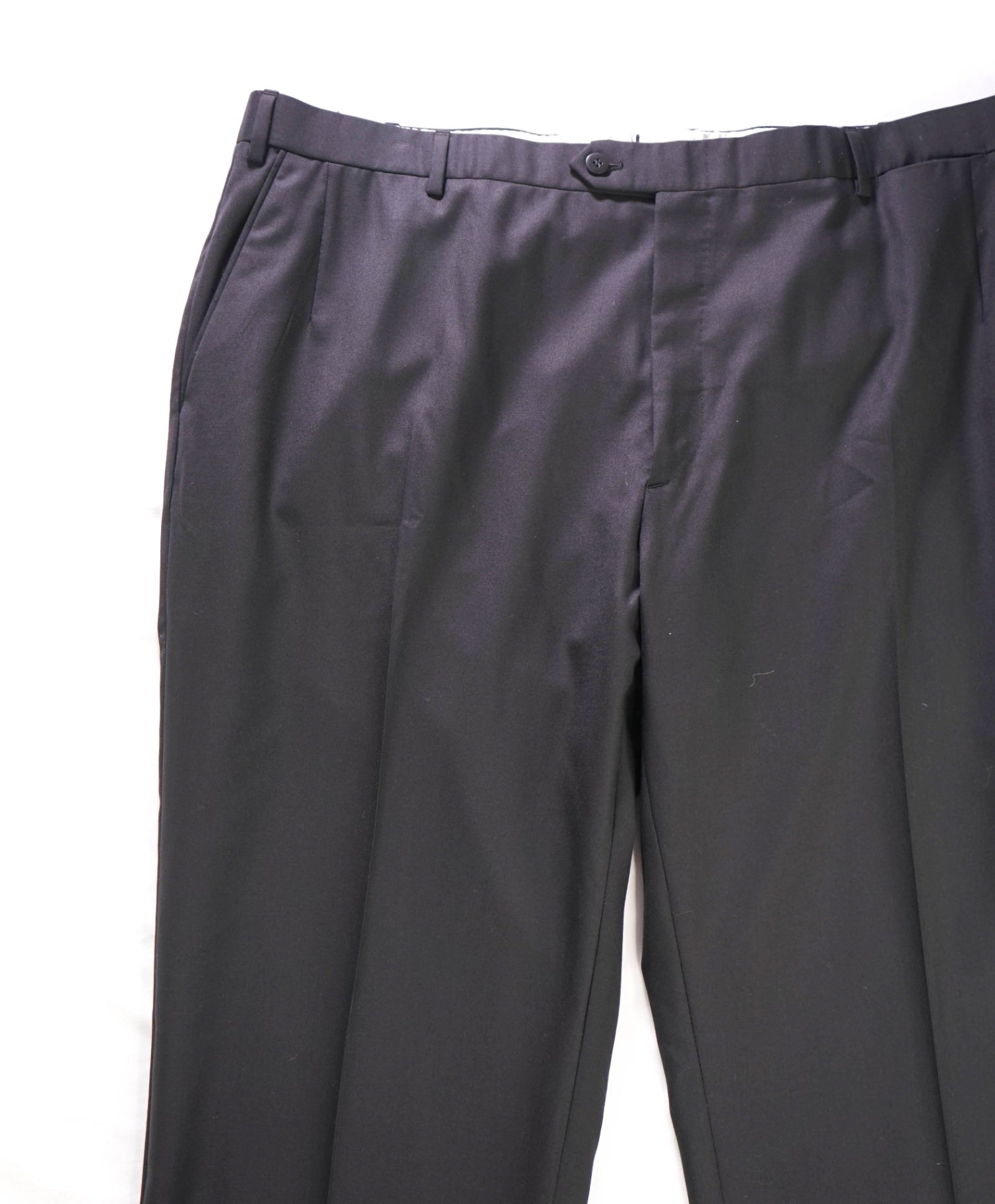 $1,295 BRIONI - Black Wool Tuxedo Pants - 41W