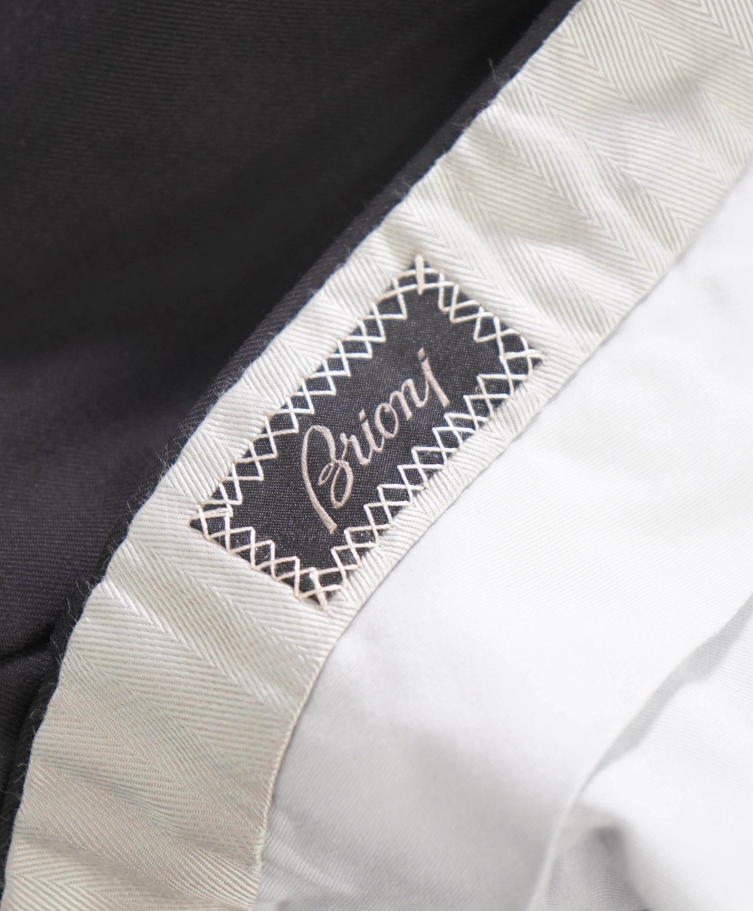 $1,295 BRIONI - Black Wool Tuxedo Pants - 41W