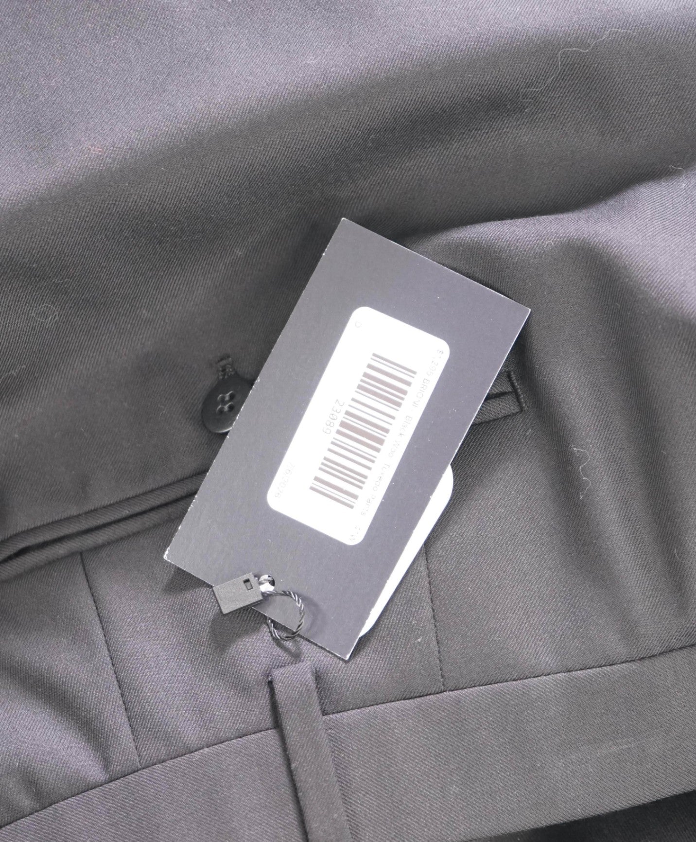 $1,295 BRIONI - Black Wool Tuxedo Pants - 41W