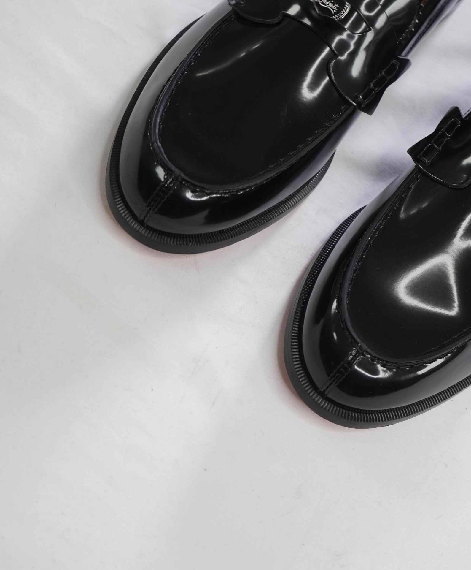 $1,050 LOUBOUTIN -Black Leather PENNY Loafer - US 10.5 (43.5EU)