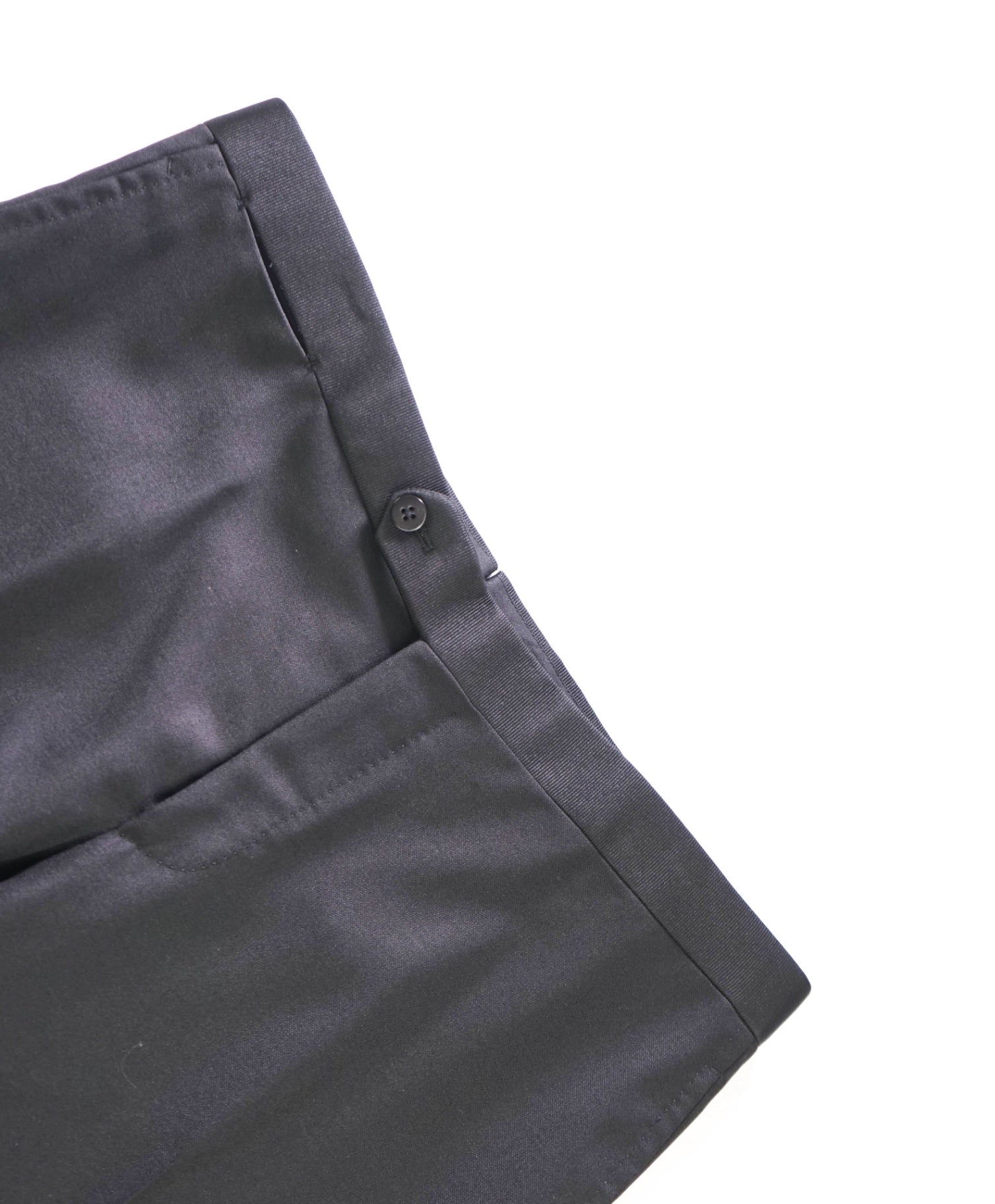 $995 ISAIA - Black Wool/Mohair Tuxedo Pants - 35W