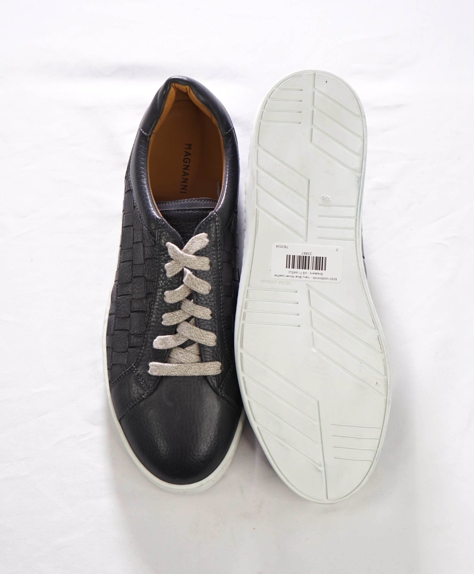 $550 MAGNANNI - Gray Woven Leather Sneakers - US 11 (44EU)