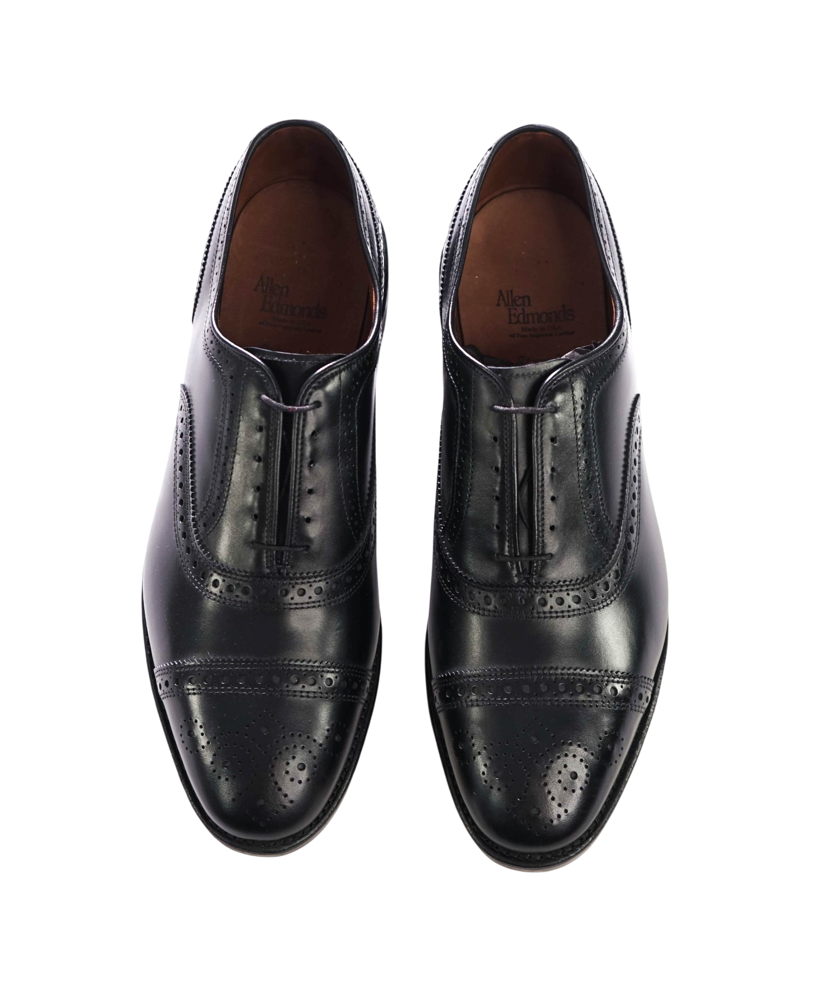 $450 ALLEN EDMONDS - Black Leather Oxfords - 11