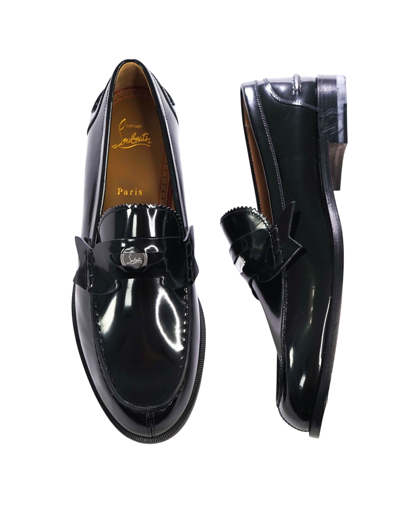 $1,050 LOUBOUTIN -Black Leather PENNY Loafer - US 10.5 (43.5EU)