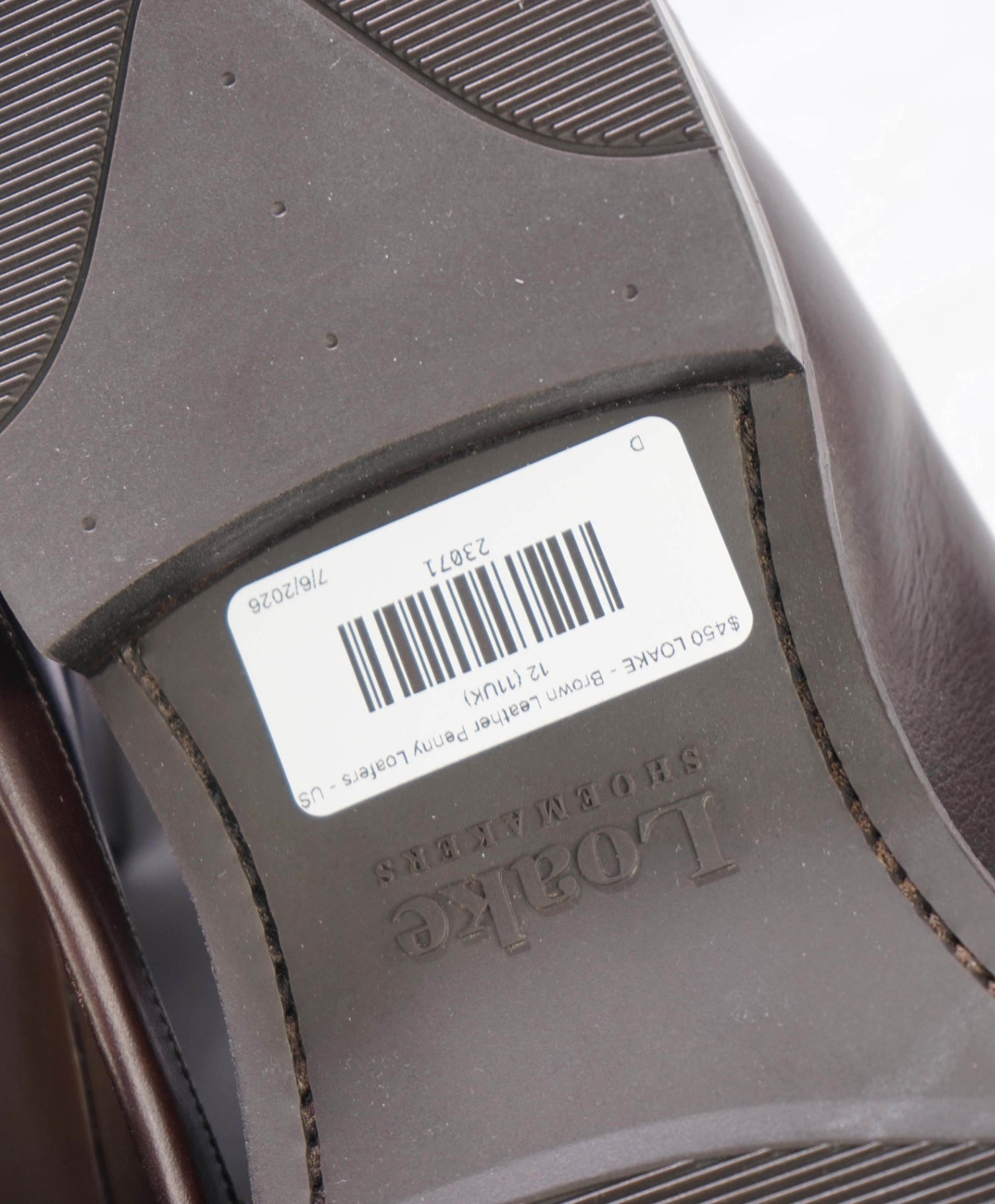 $450 LOAKE - Brown Leather Penny Loafers - US 12 (11UK)