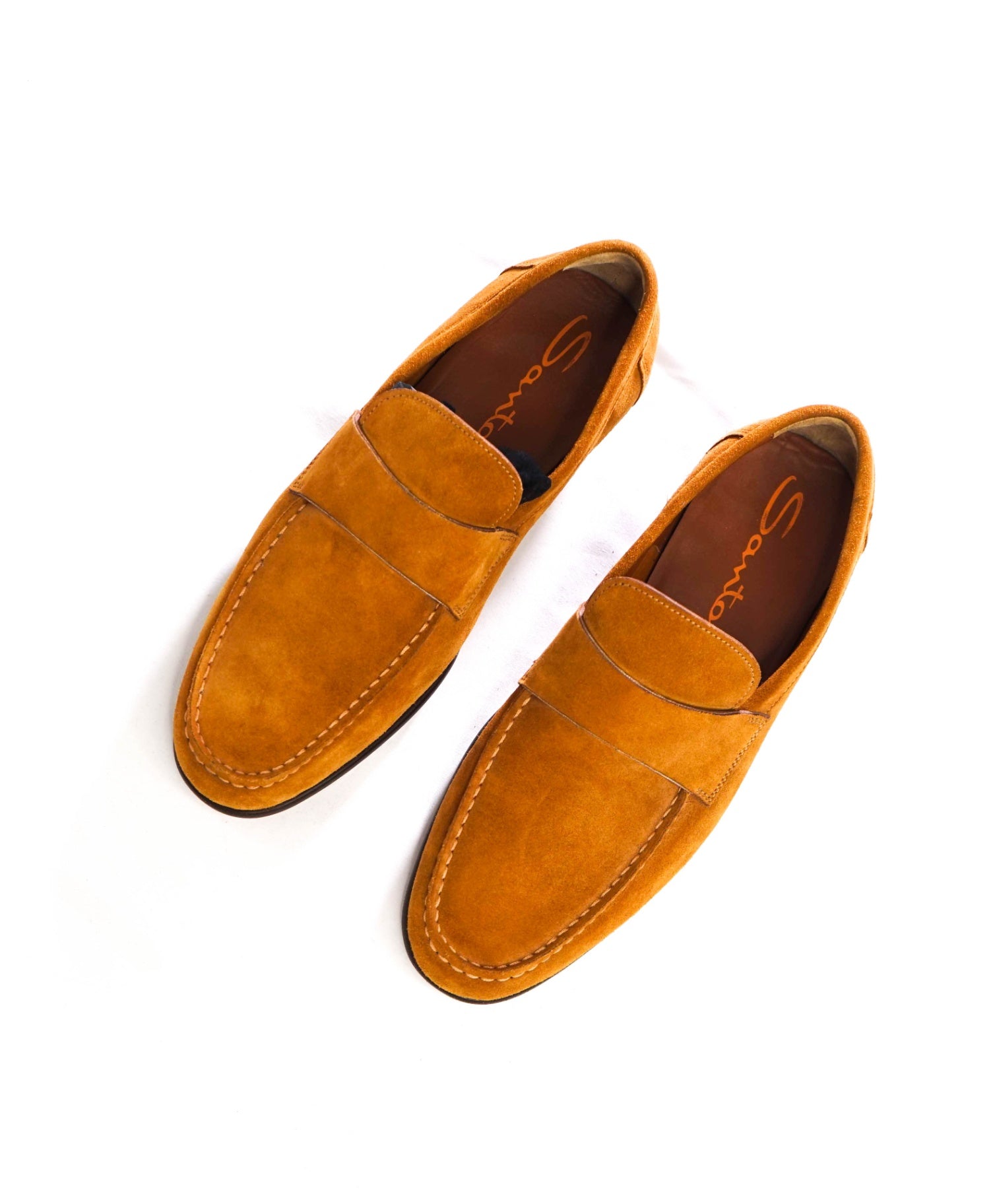 $1,090 SANTONI - Brown "GOODYEAR" Loafers - US 9.5 (8.5UK)