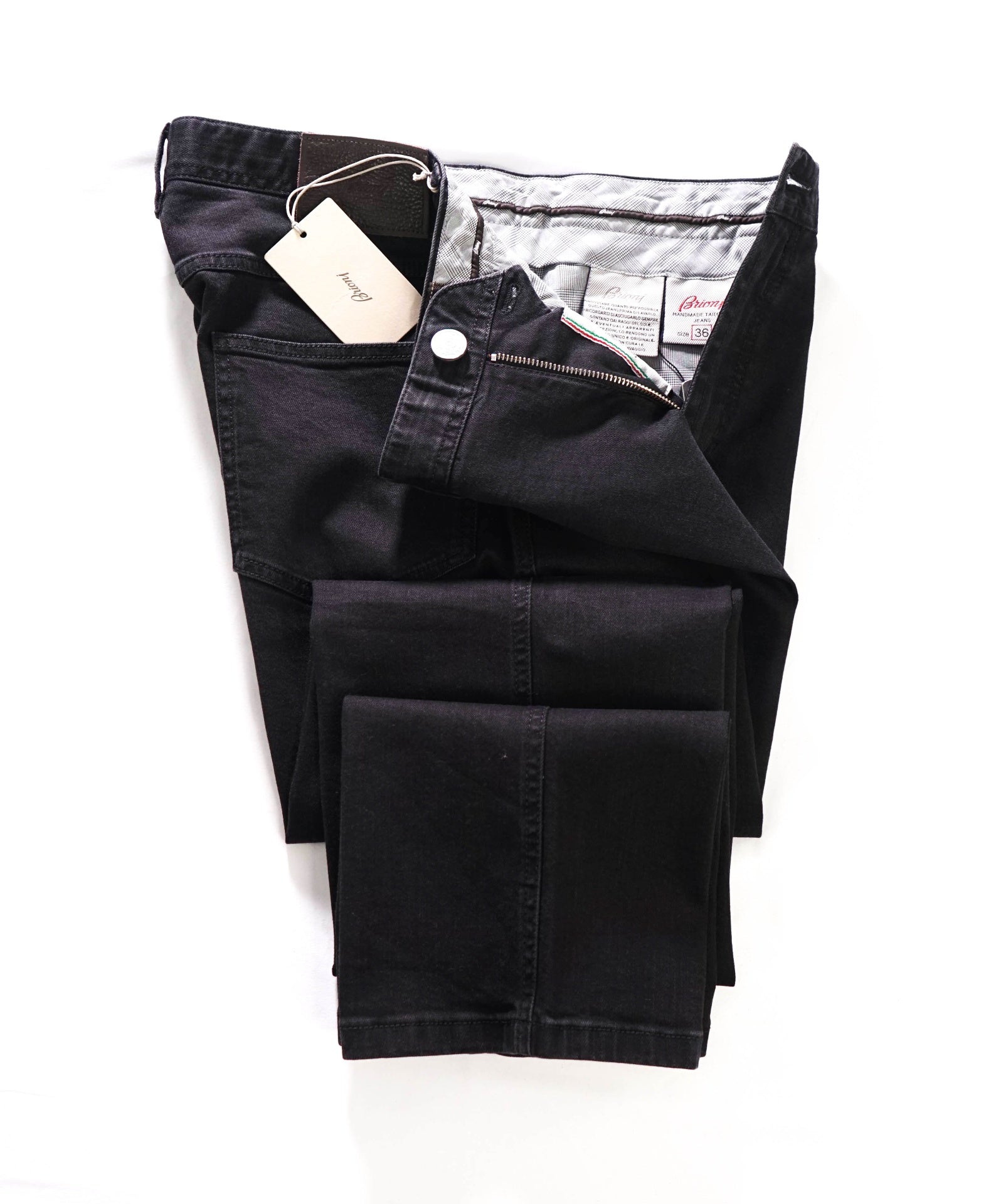 $1,150 BRIONI - Black "STELVIO" Denim Jeans - 36W