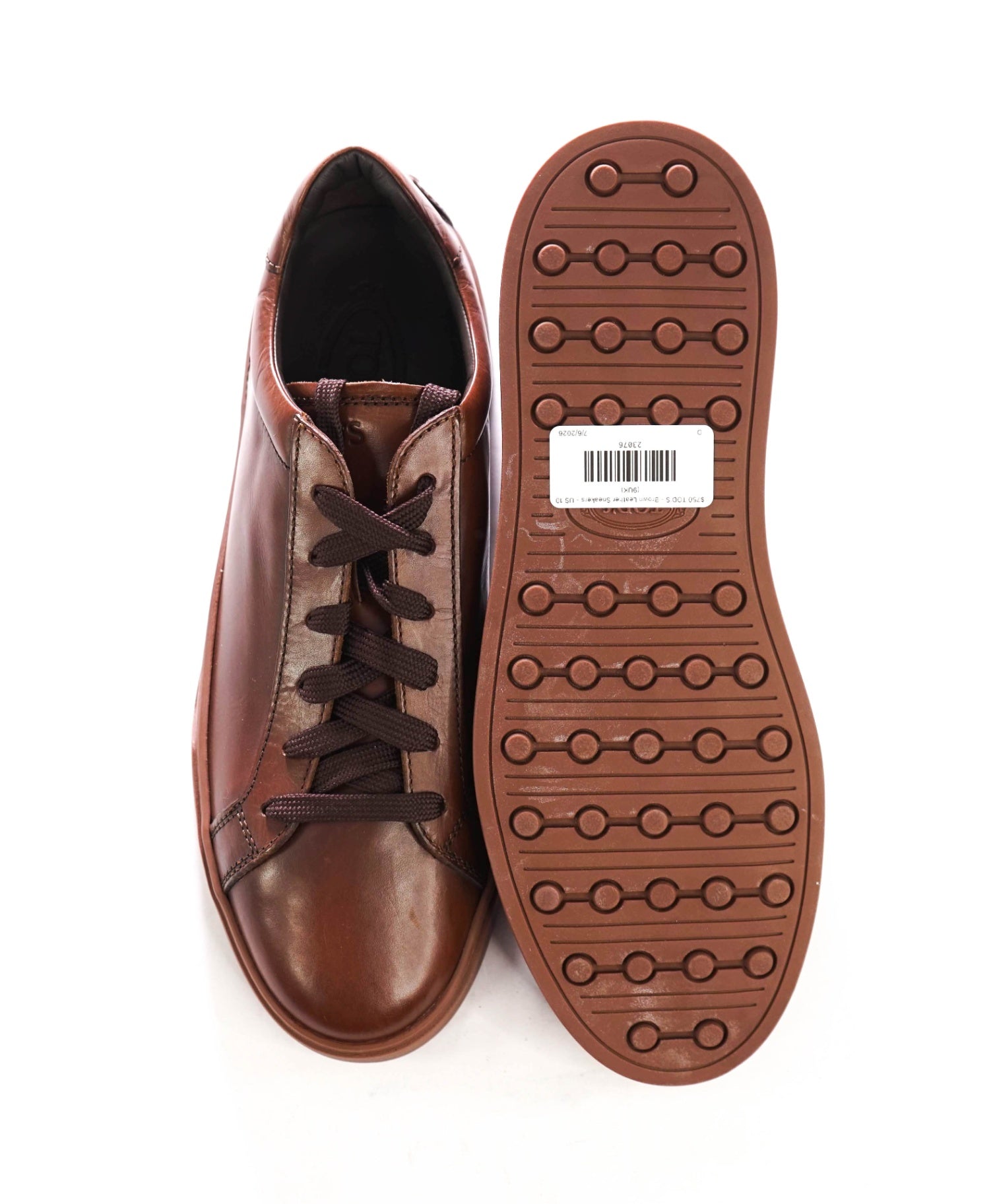 $750 TOD'S - Brown Leather Sneakers - US 10 (9UK)