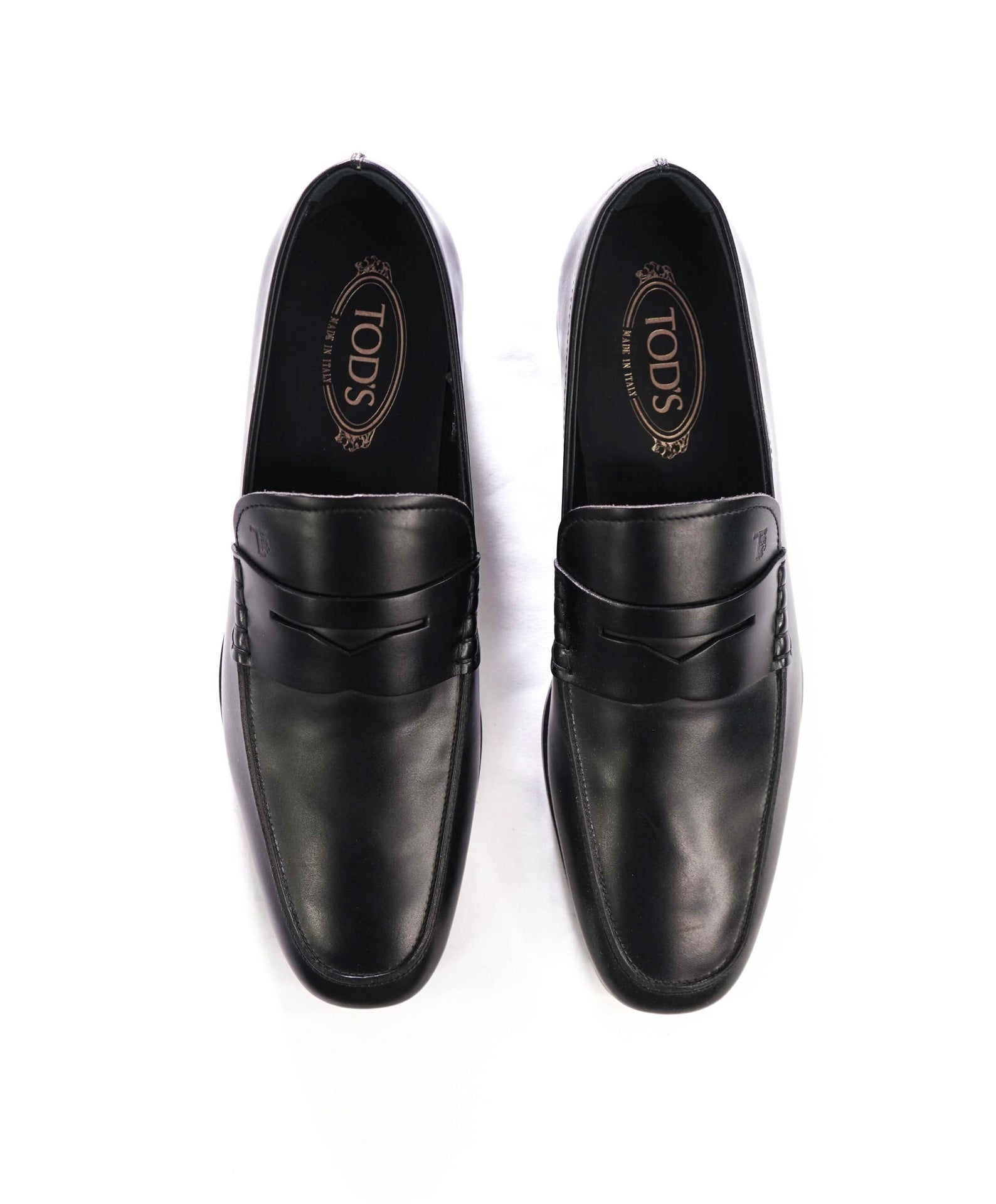 $925 TOD'S - Black Leather Penny Loafers - US 10 (9UK)