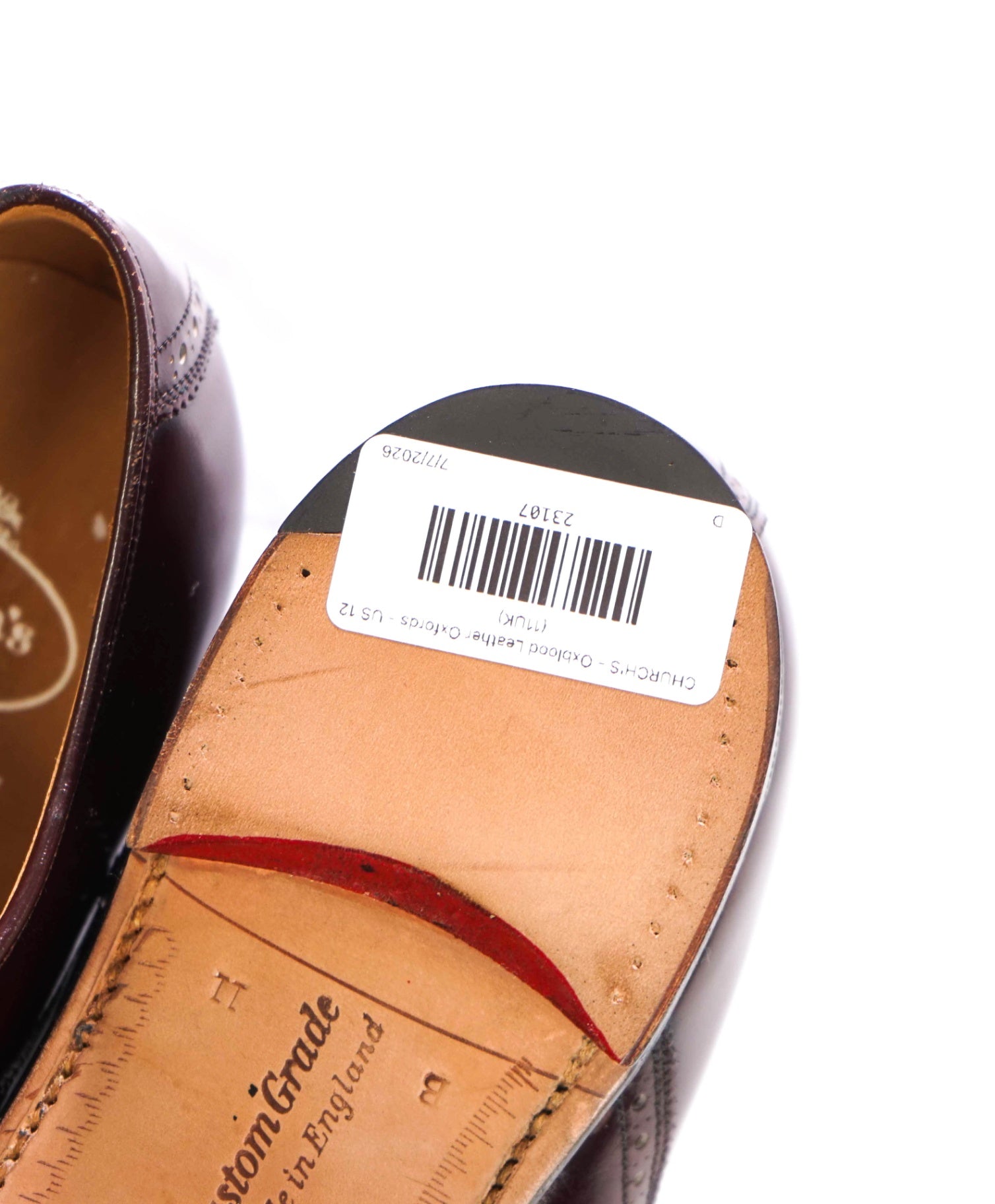 $1,370 CHURCH'S - Shell Cordovan Oxblood Oxfords - US 12 (11UK)