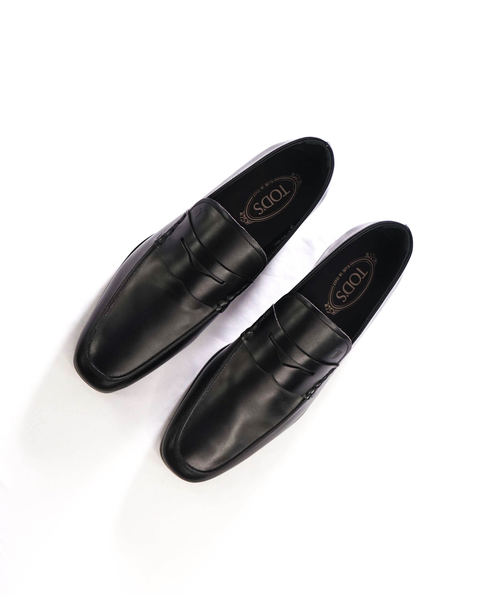 $925 TOD'S - Black Leather Penny Loafers - US 10 (9UK)