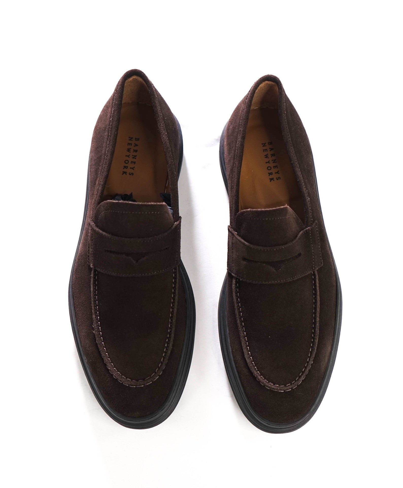 BARNEYS NEW YORK - Brown Suede LUG SOLE Loafers - 9 M