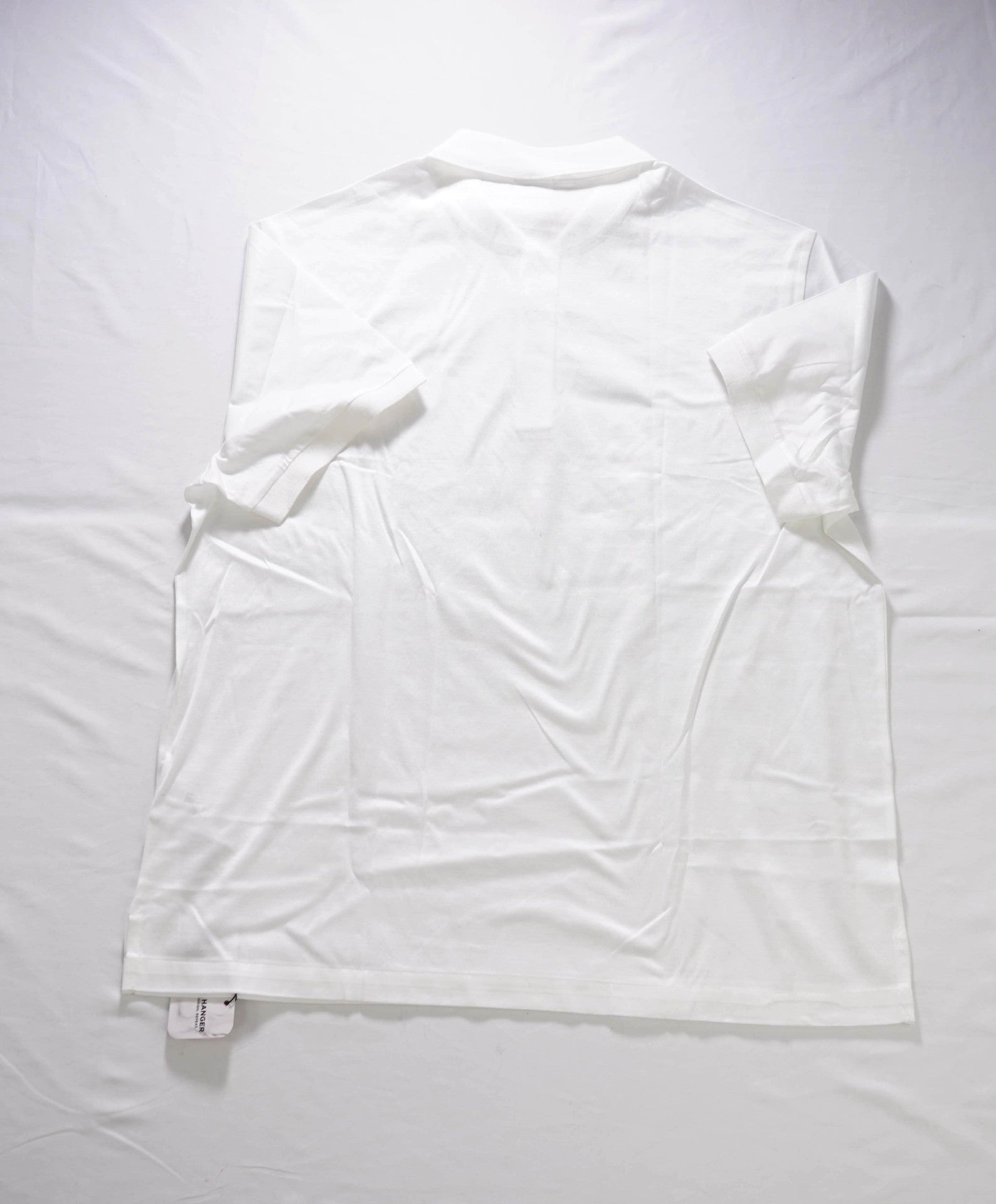 $645 BRIONI - Solid White Cotton Polo Shirt - XXL