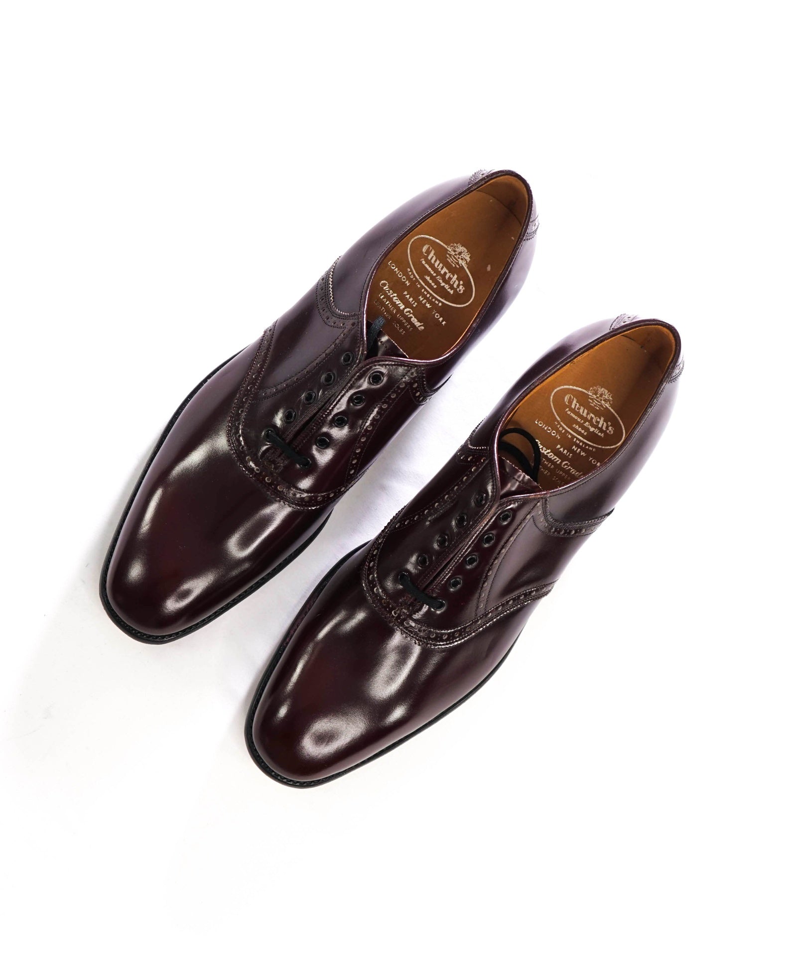 $1,370 CHURCH'S - Shell Cordovan Oxblood Oxfords - US 12 (11UK)