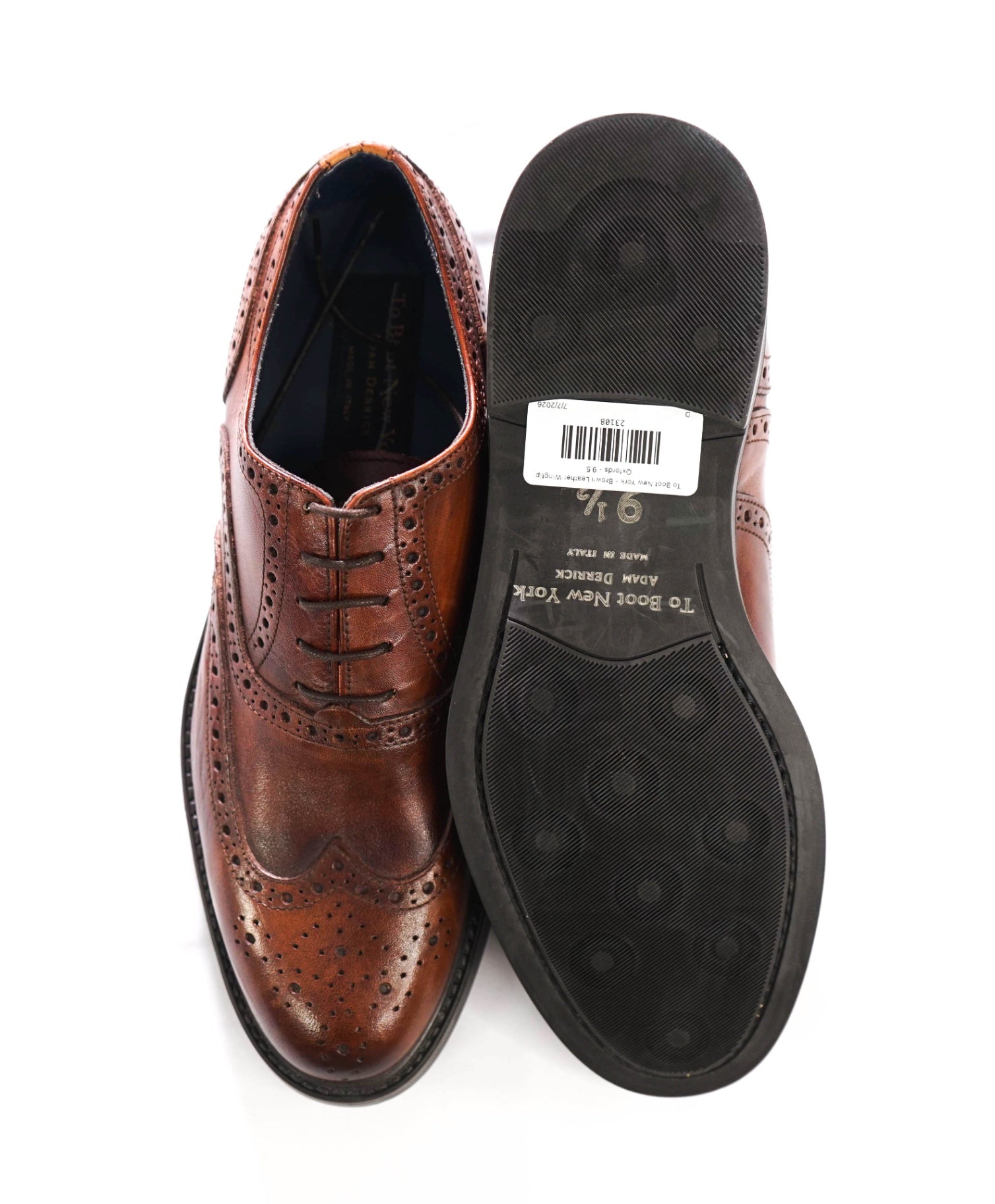 $425 To Boot New York - Brown Leather Wingtip Oxfords - 9.5