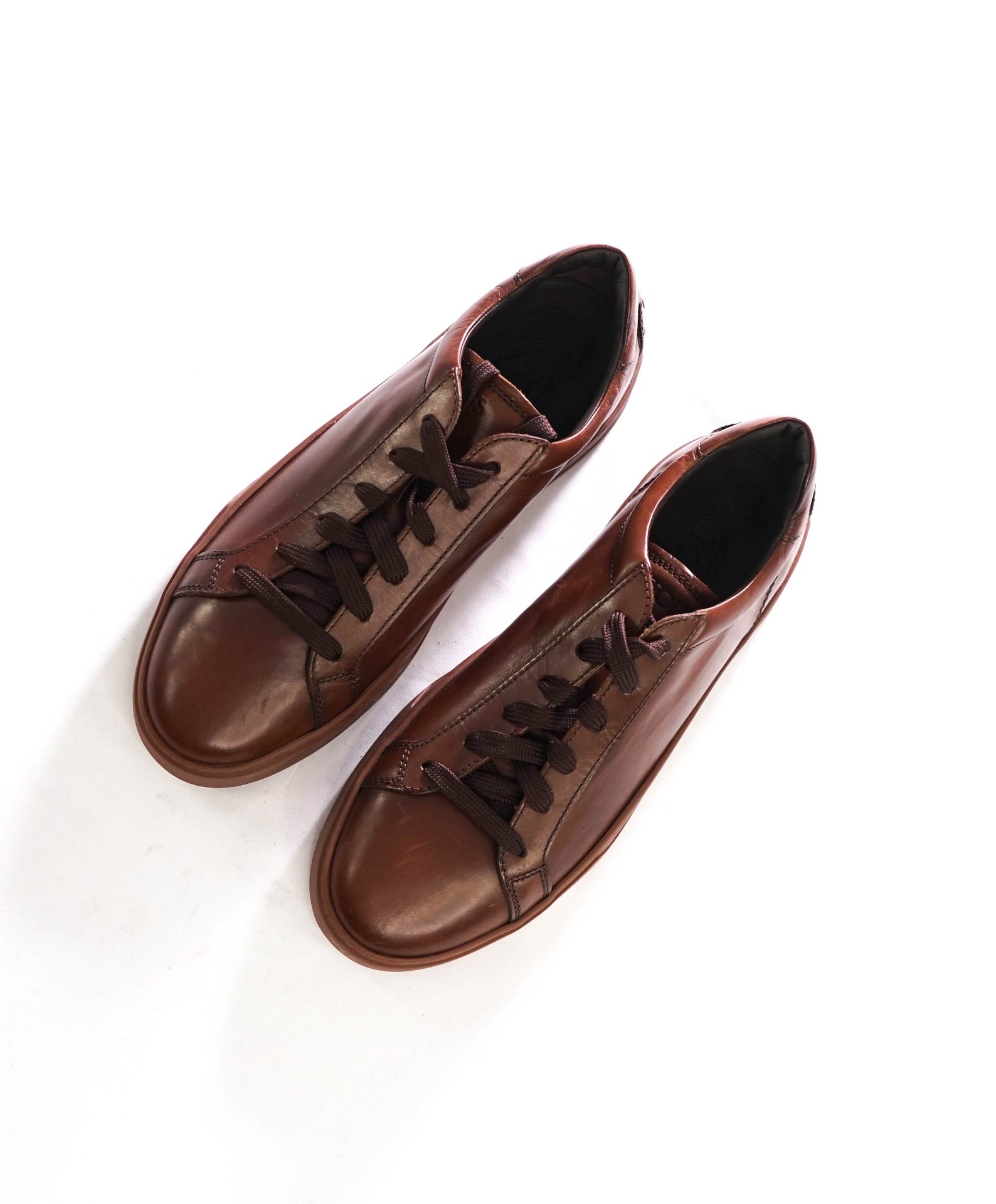 $750 TOD'S - Brown Leather Sneakers - US 10 (9UK)