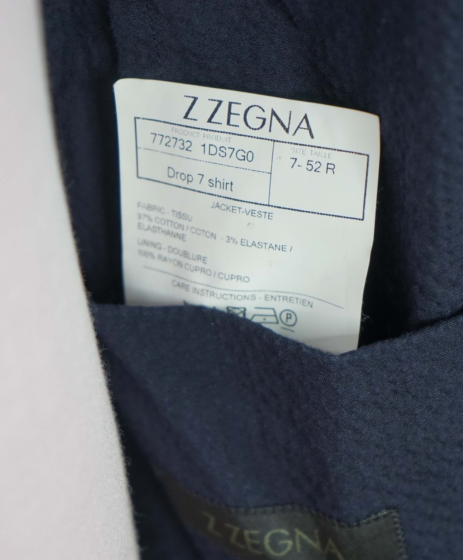 Z ZEGNA - Navy Blue Seersucker Sport Jacket - 42R (Fits 40R)
