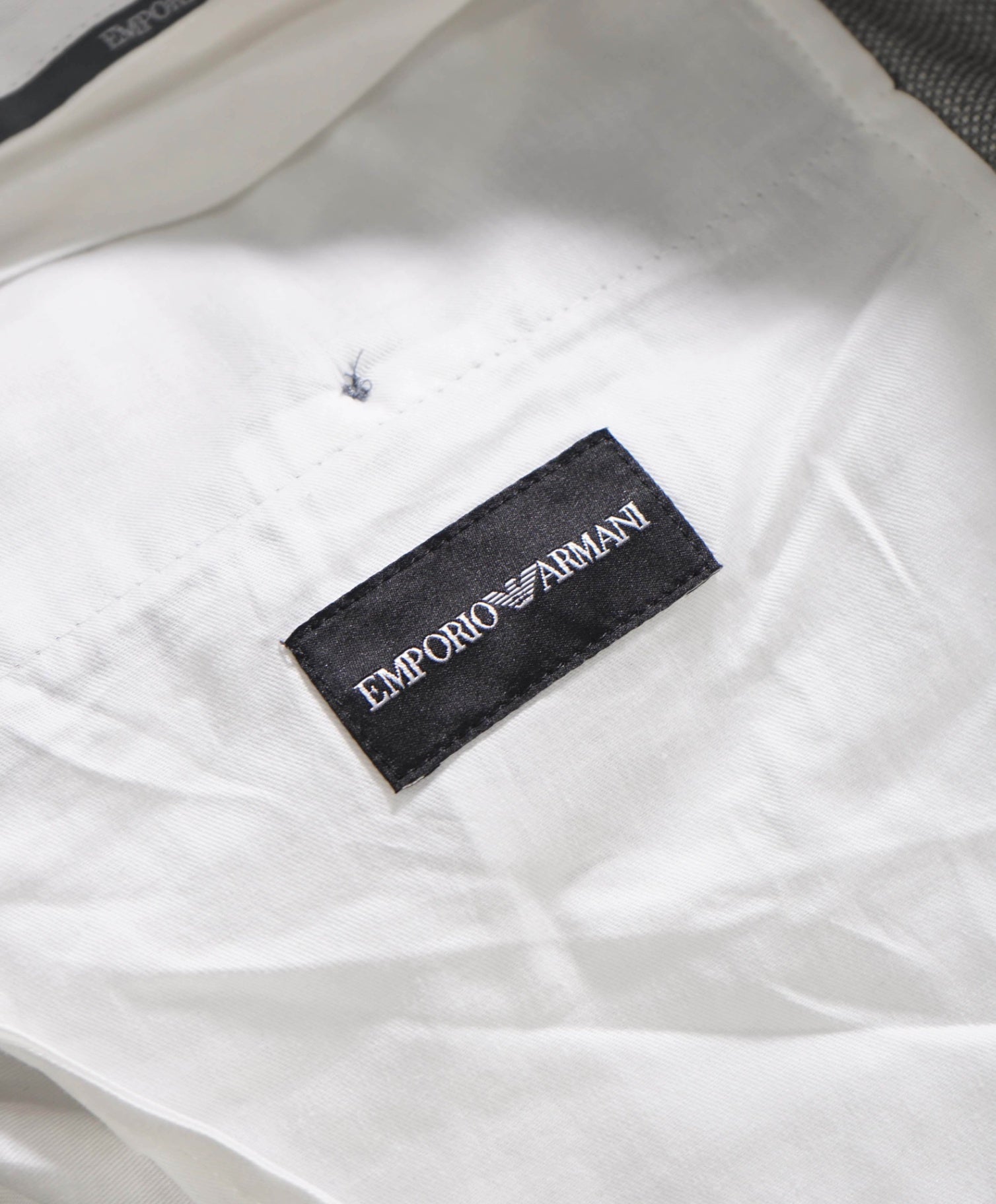 $495 EMPORIO ARMANI - Light Gray Birdseye Wool Pants - 37W