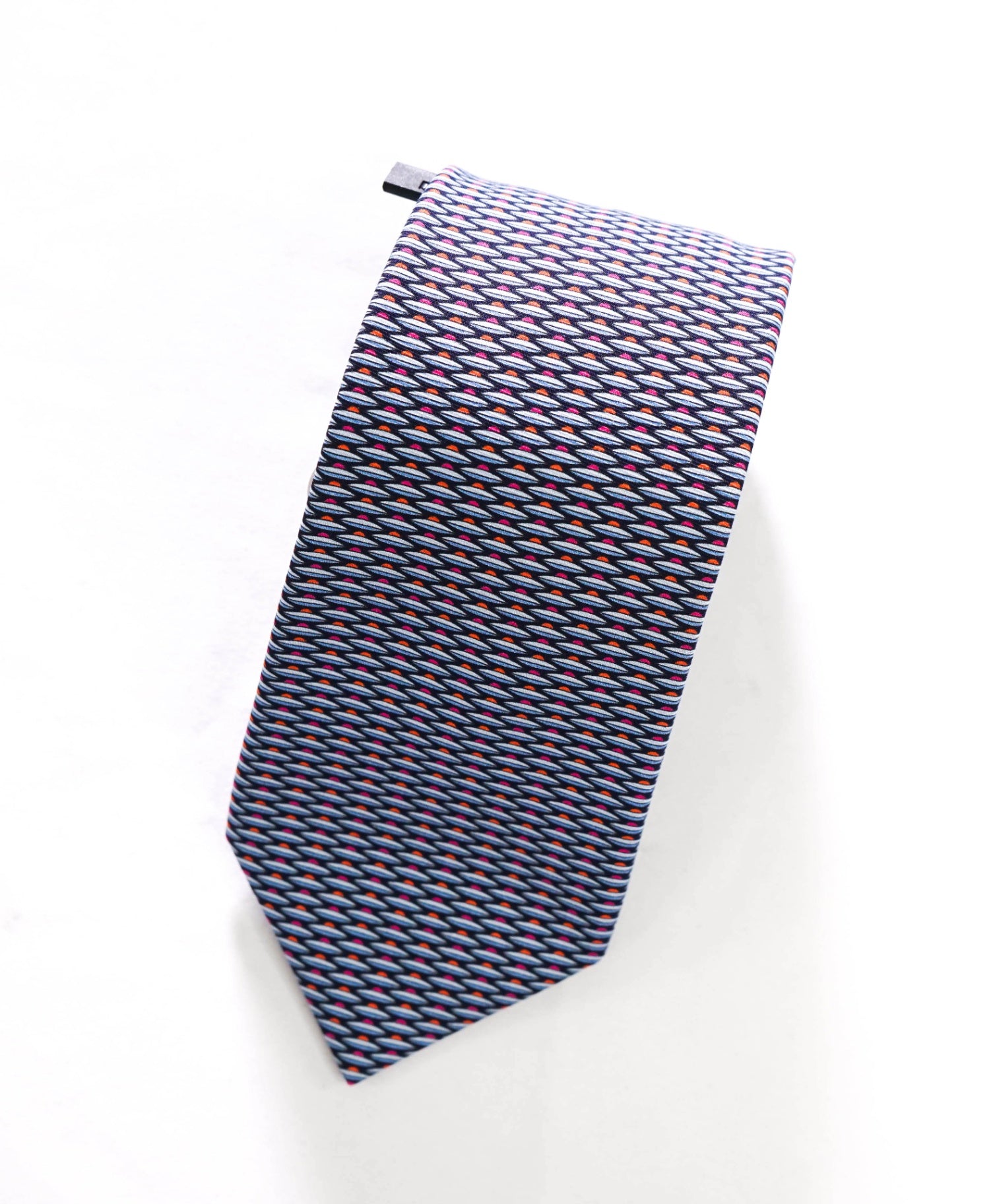 $300 HERMES - Navy UFO Print Silk - 3.25" Tie