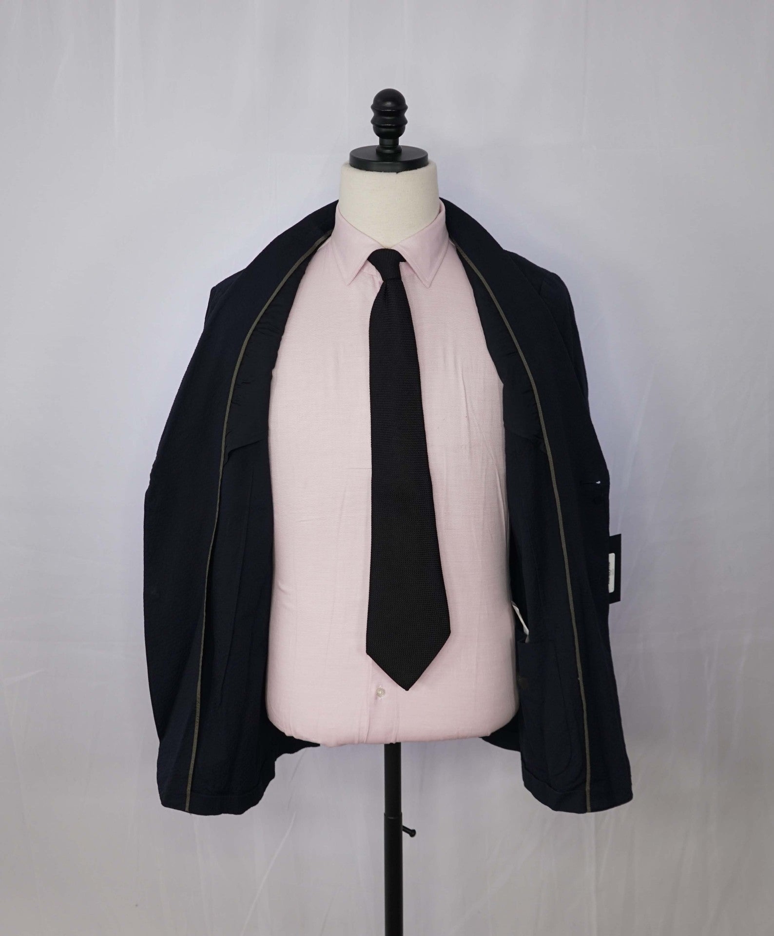 Z ZEGNA - Navy Blue Seersucker Sport Jacket - 42R (Fits 40R)