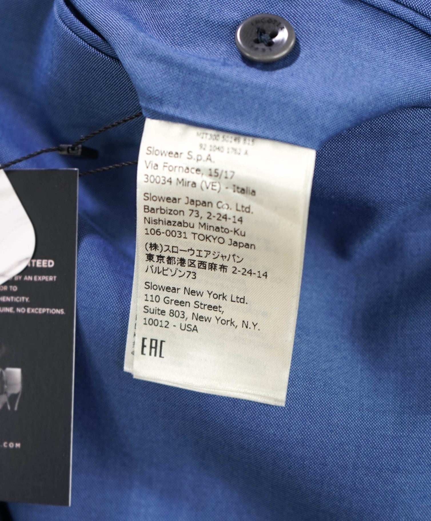 $455 INCOTEX - Solid Blue Wool "TRENTA" Pants - 34W