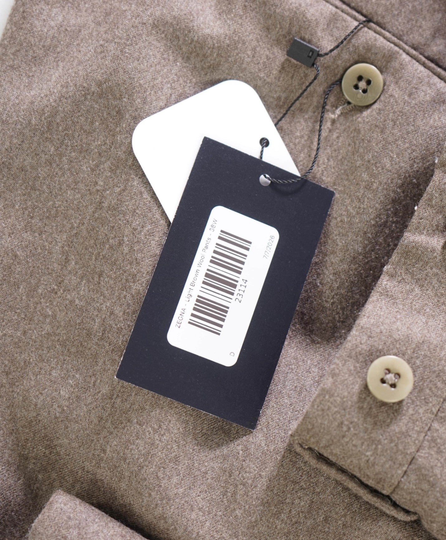 $600 ZEGNA - Light Brown Wool Pants - 38W