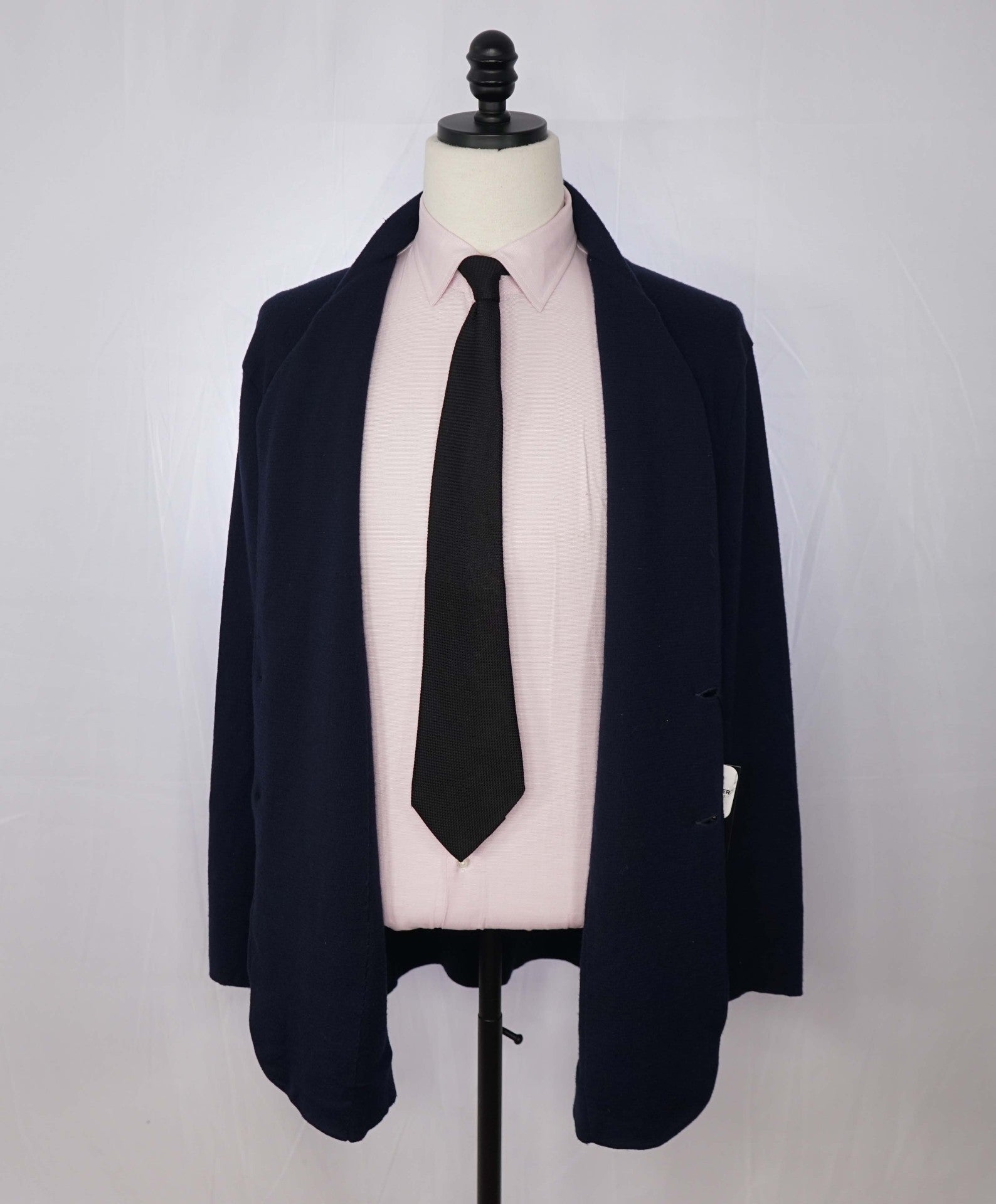 $1,595 ISAIA - Navy Blue Wool/Silk/Cashmere Sweater Blazer - 3XL