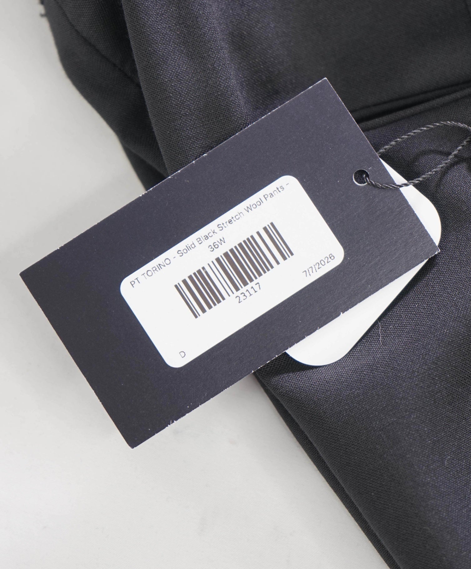 $550 PT TORINO - Solid Black Stretch Wool Pants - 36W