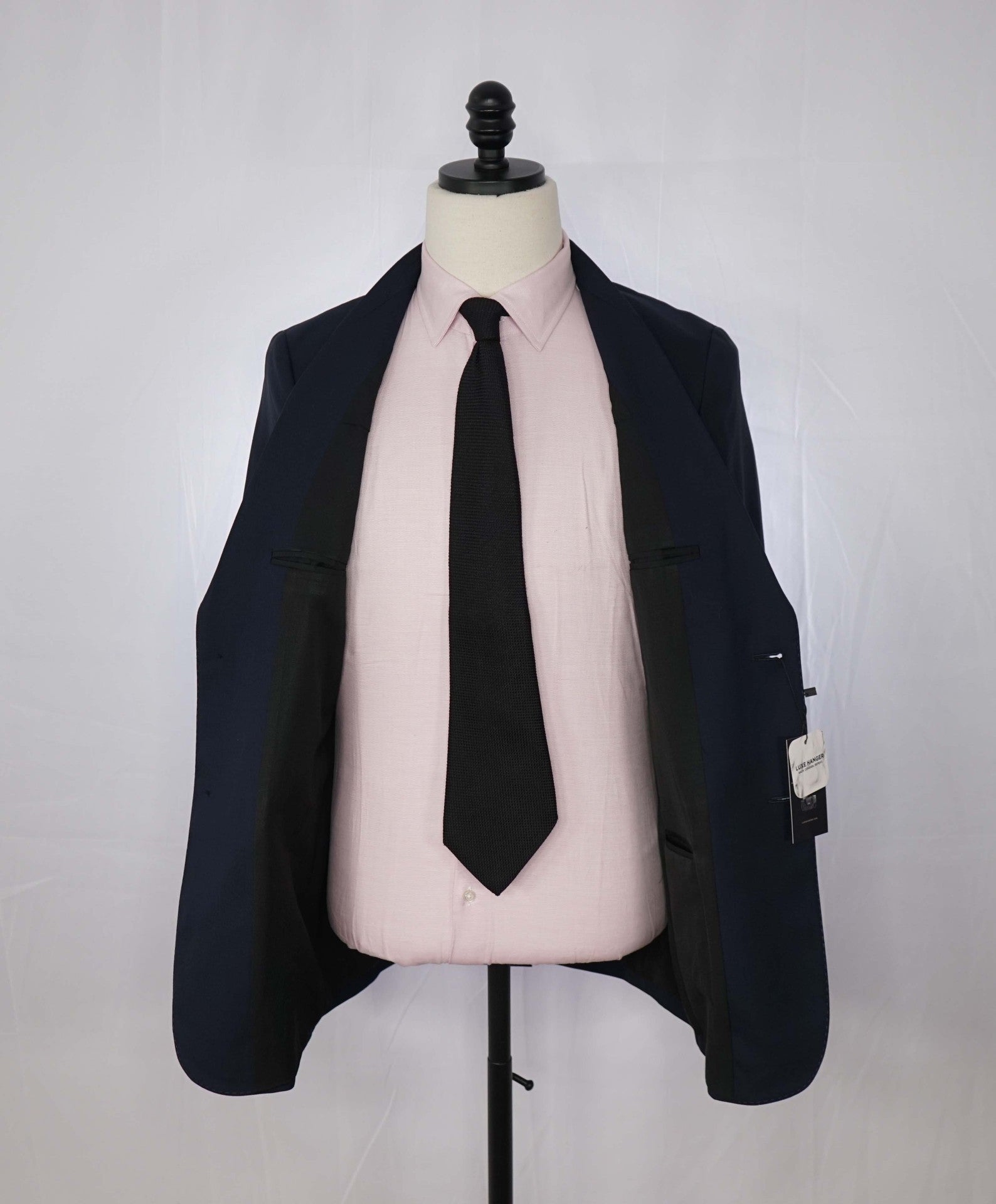 $1,020 AMI - Navy Blue Wool Blazer - 46