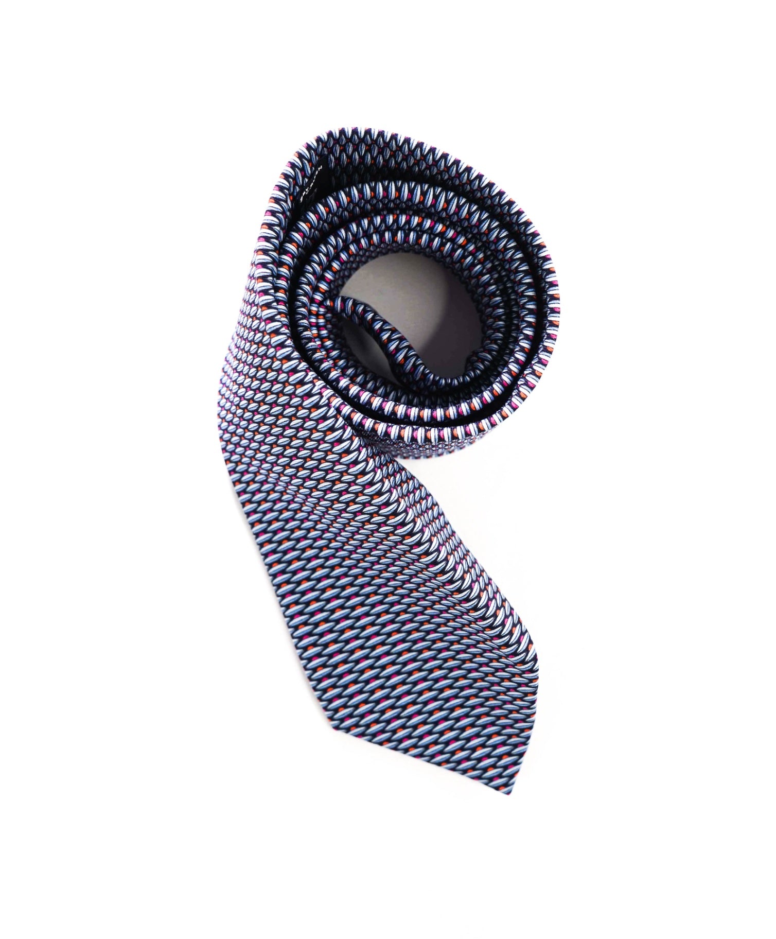 $300 HERMES - Navy UFO Print Silk - 3.25" Tie