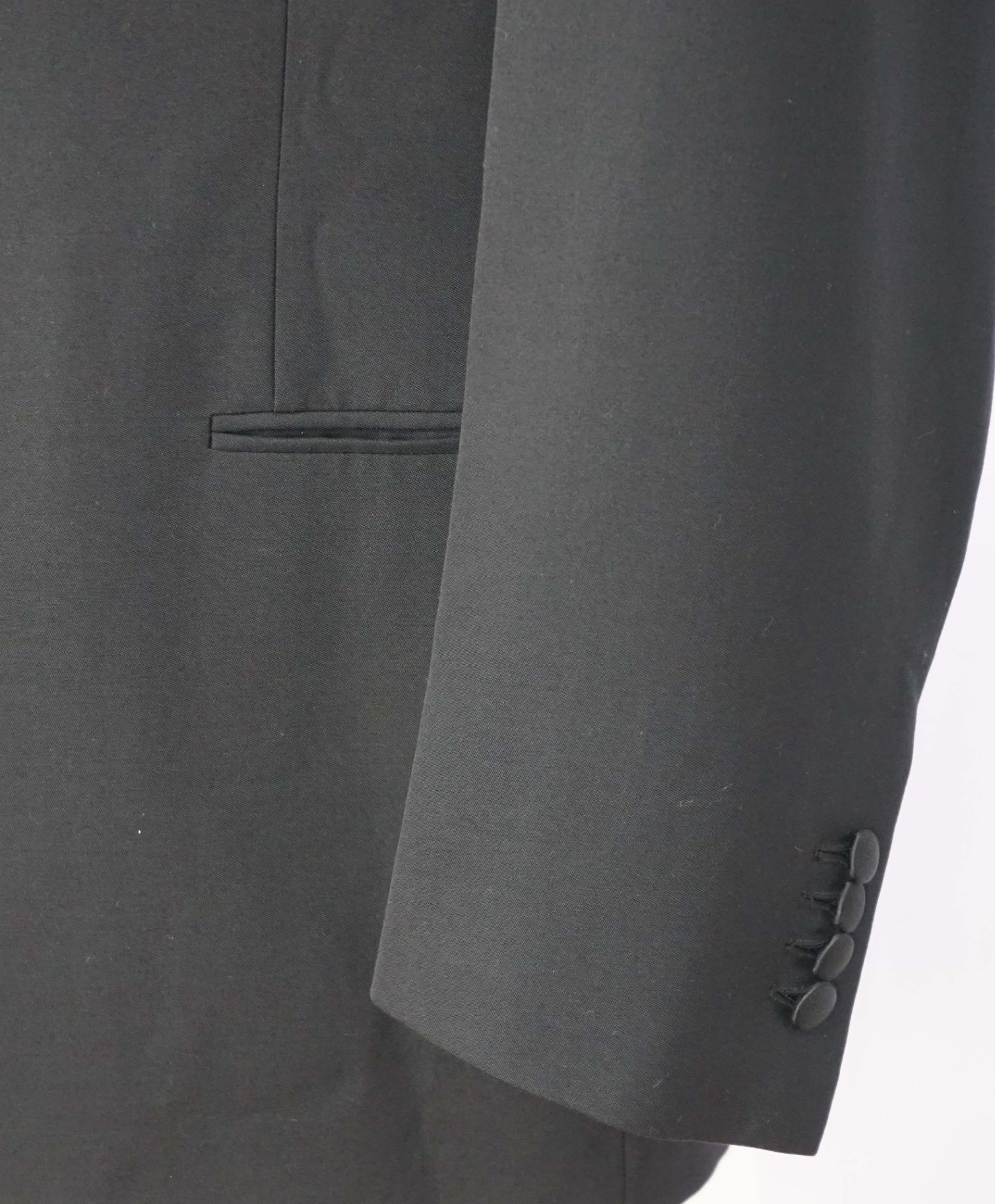 $3,295 RALPH LAUREN PURPLE LABEL - Black Wool Peak Lapel 1-Btn Dinner Jacket - 46R