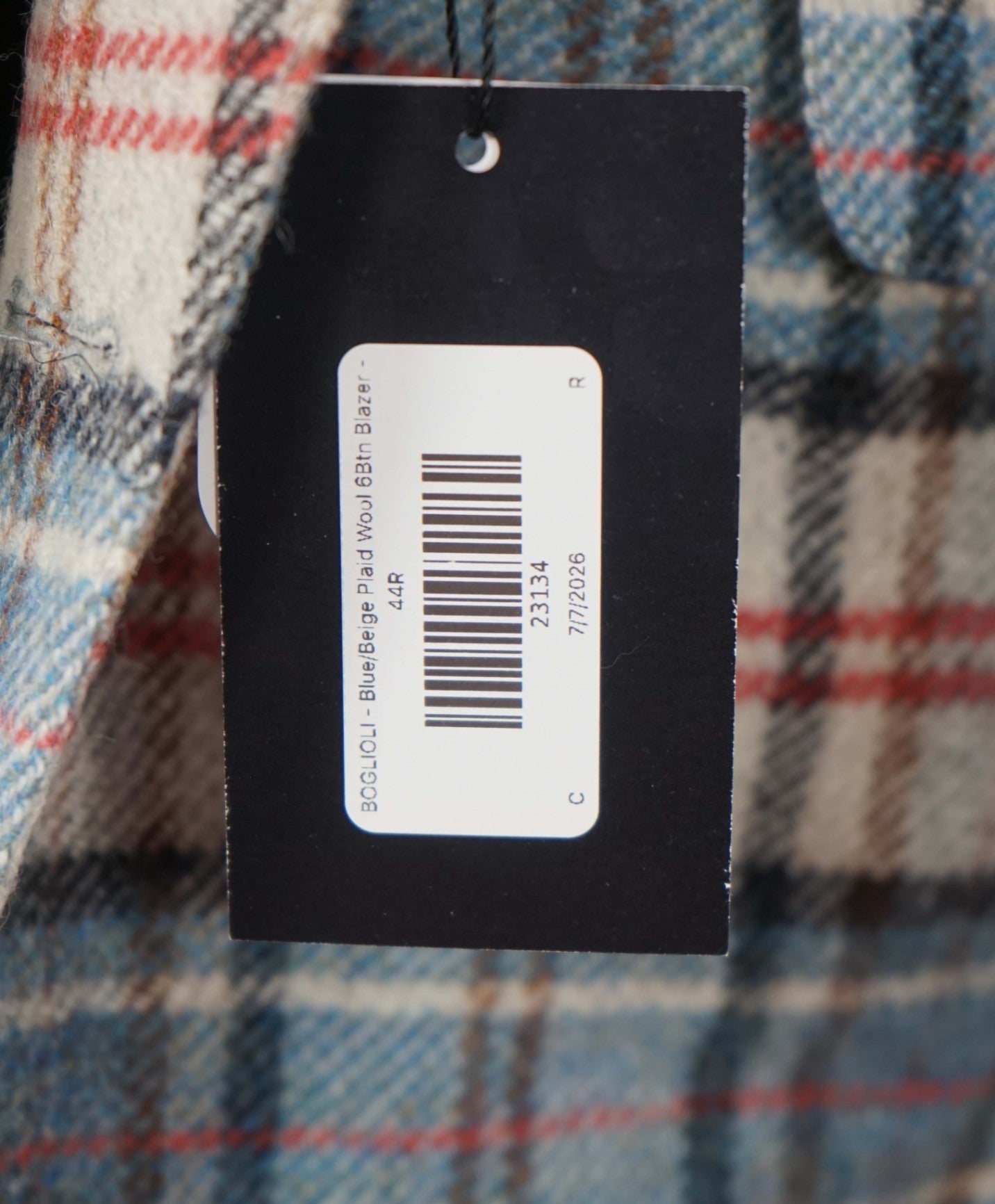 BOGLIOLI - Blue/Ivory Plaid Wool 6Btn Coat/Blazer - 44R