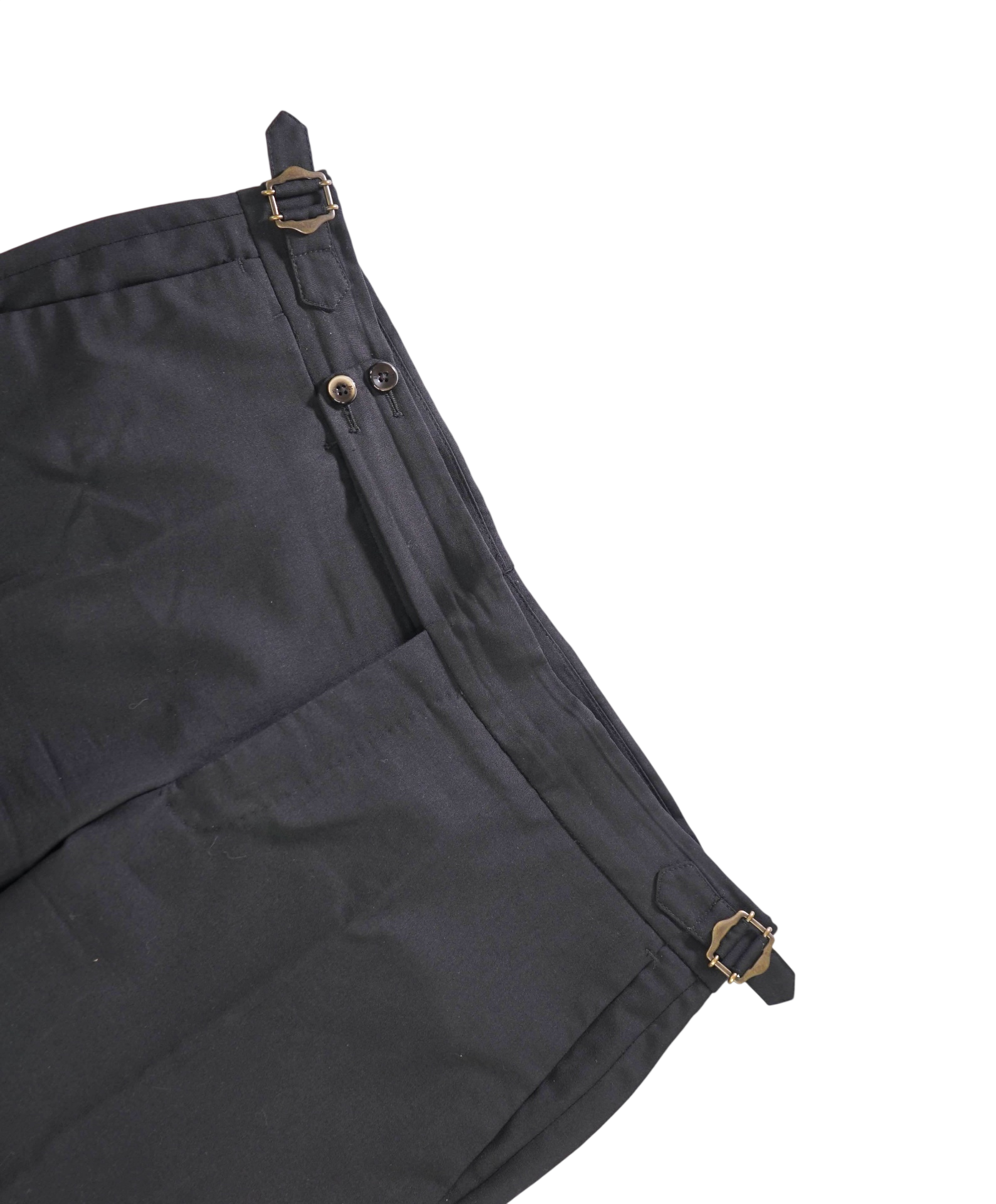 $550 PT TORINO - Solid Black Stretch Wool Pants - 36W