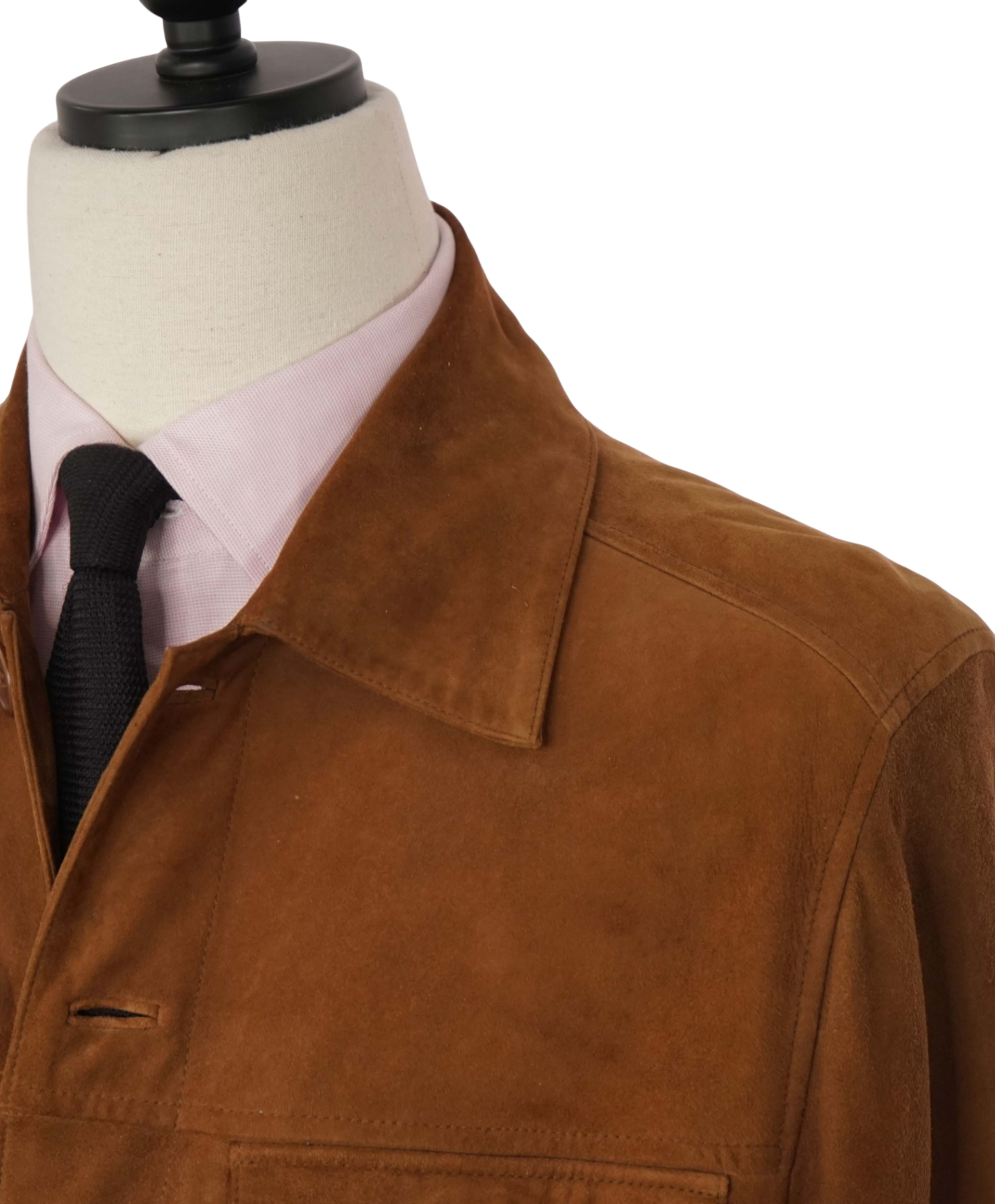 $900 GRANT THOMAS - Chestnut Brown Suede Jacket - 40R