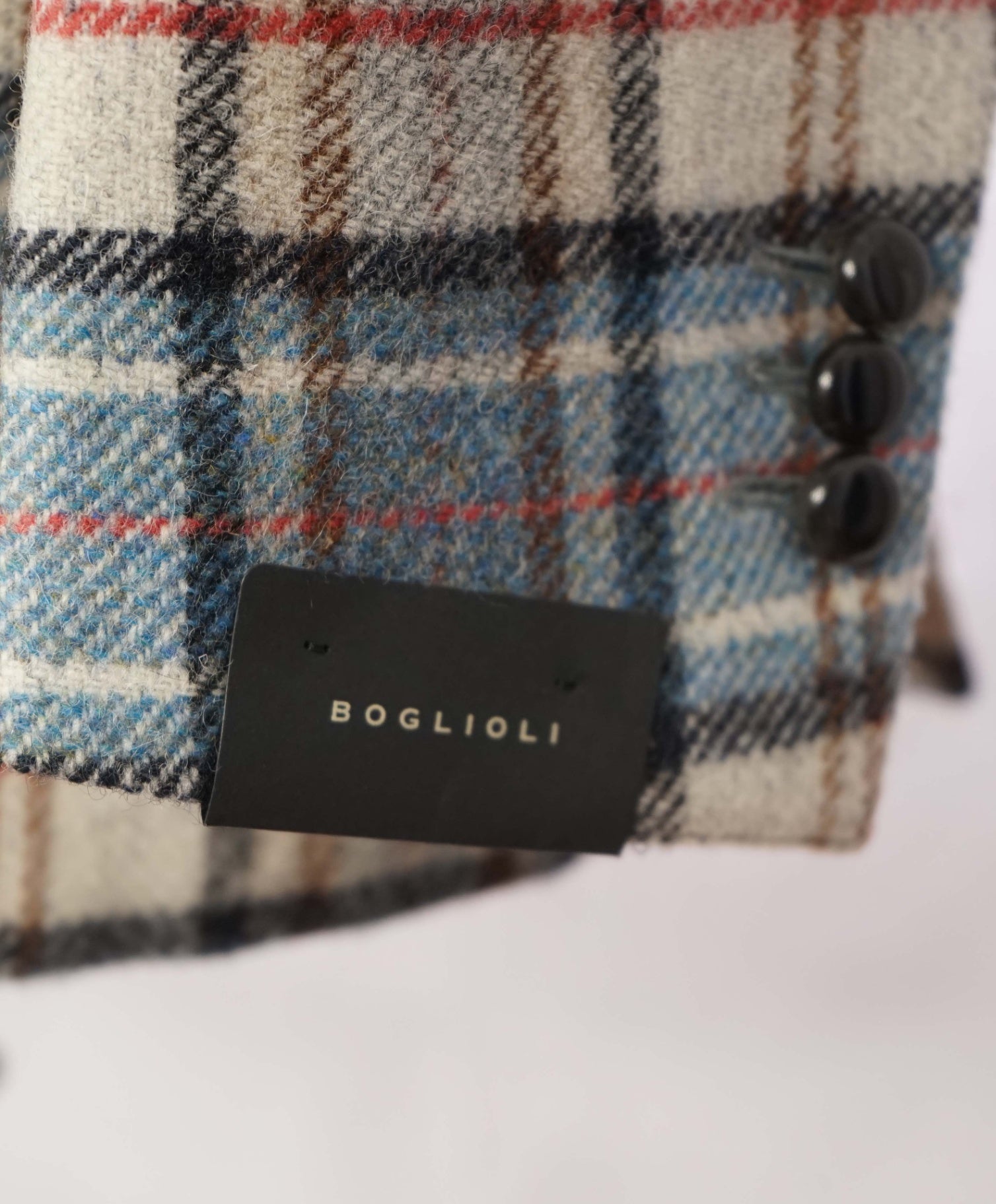 BOGLIOLI - Blue/Ivory Plaid Wool 6Btn Coat/Blazer - 44R
