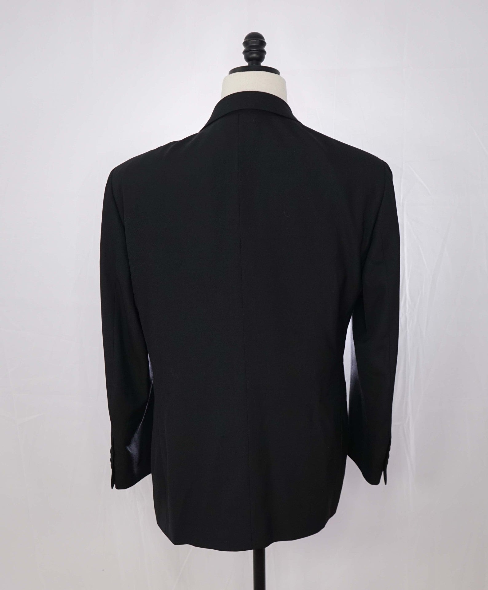 $3,295 RALPH LAUREN PURPLE LABEL - Black Wool Peak Lapel 1-Btn Dinner Jacket - 46R