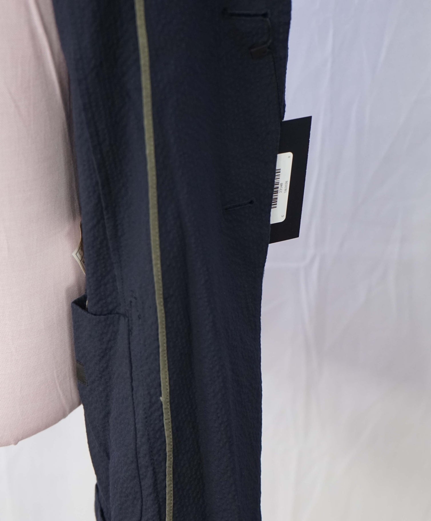 Z ZEGNA - Navy Blue Seersucker Sport Jacket - 42R (Fits 40R)
