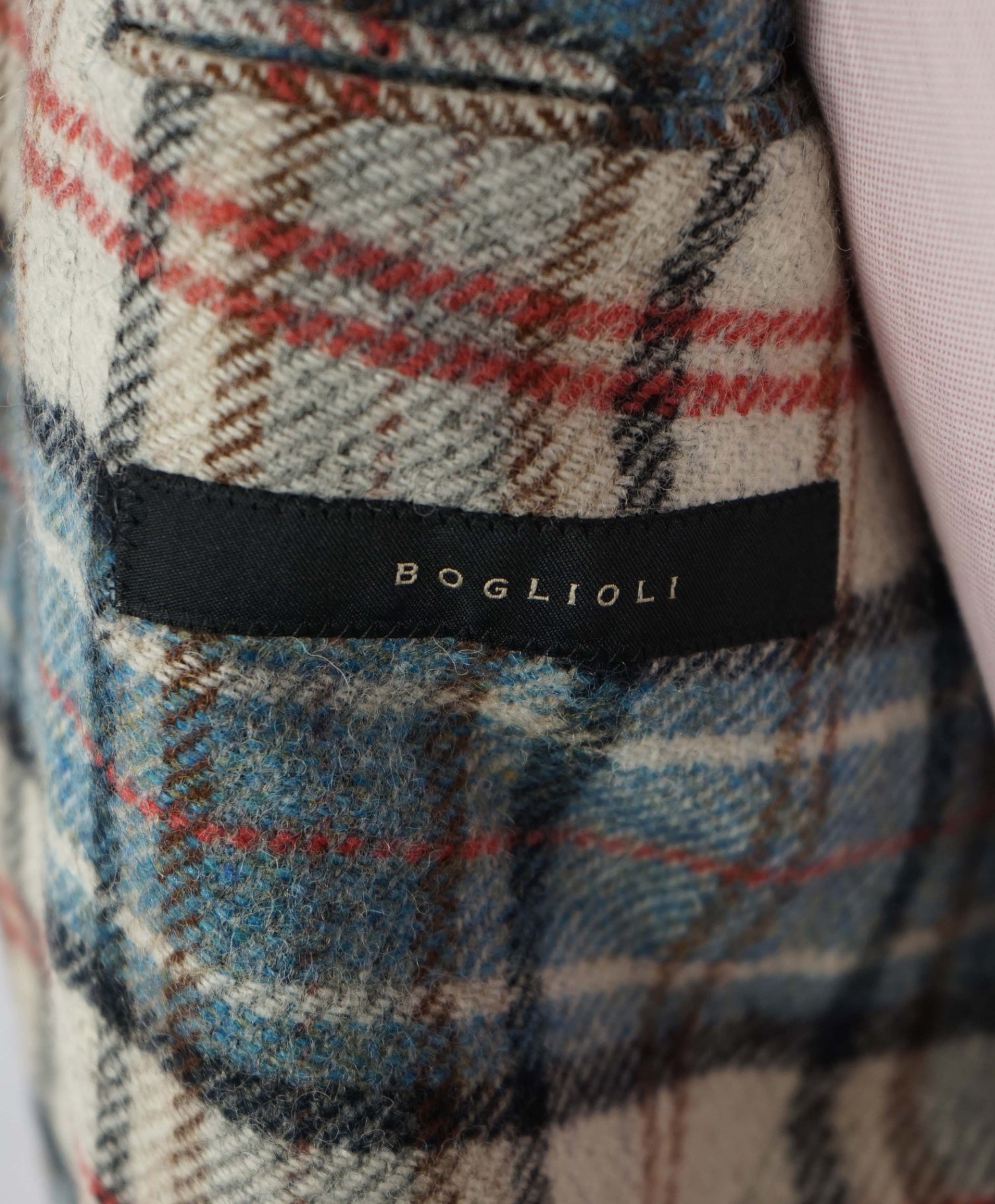 BOGLIOLI - Blue/Ivory Plaid Wool 6Btn Coat/Blazer - 44R