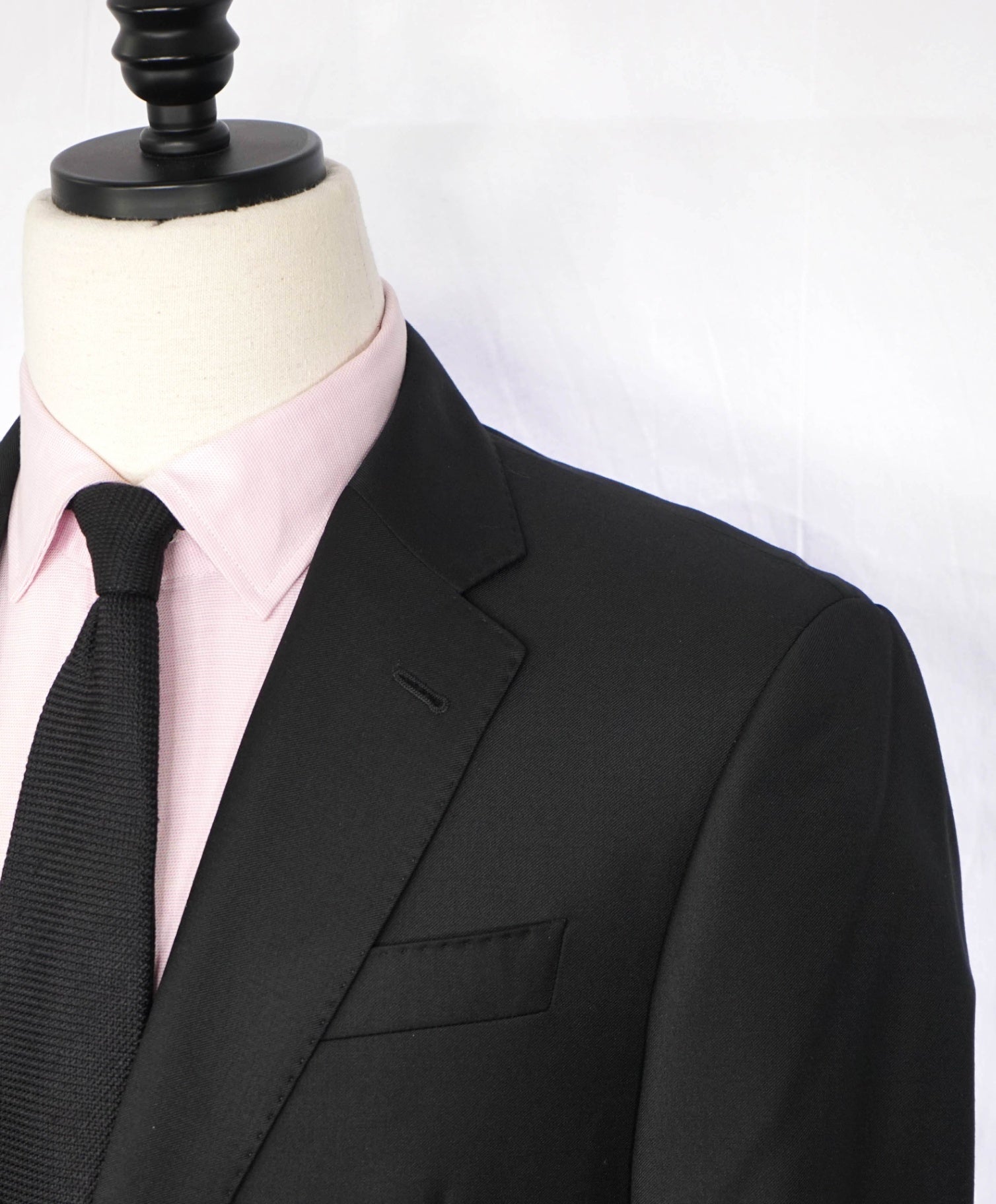 $1,495 EMPORIO ARMANI - Solid Black 130's Wool Blazer - 40R